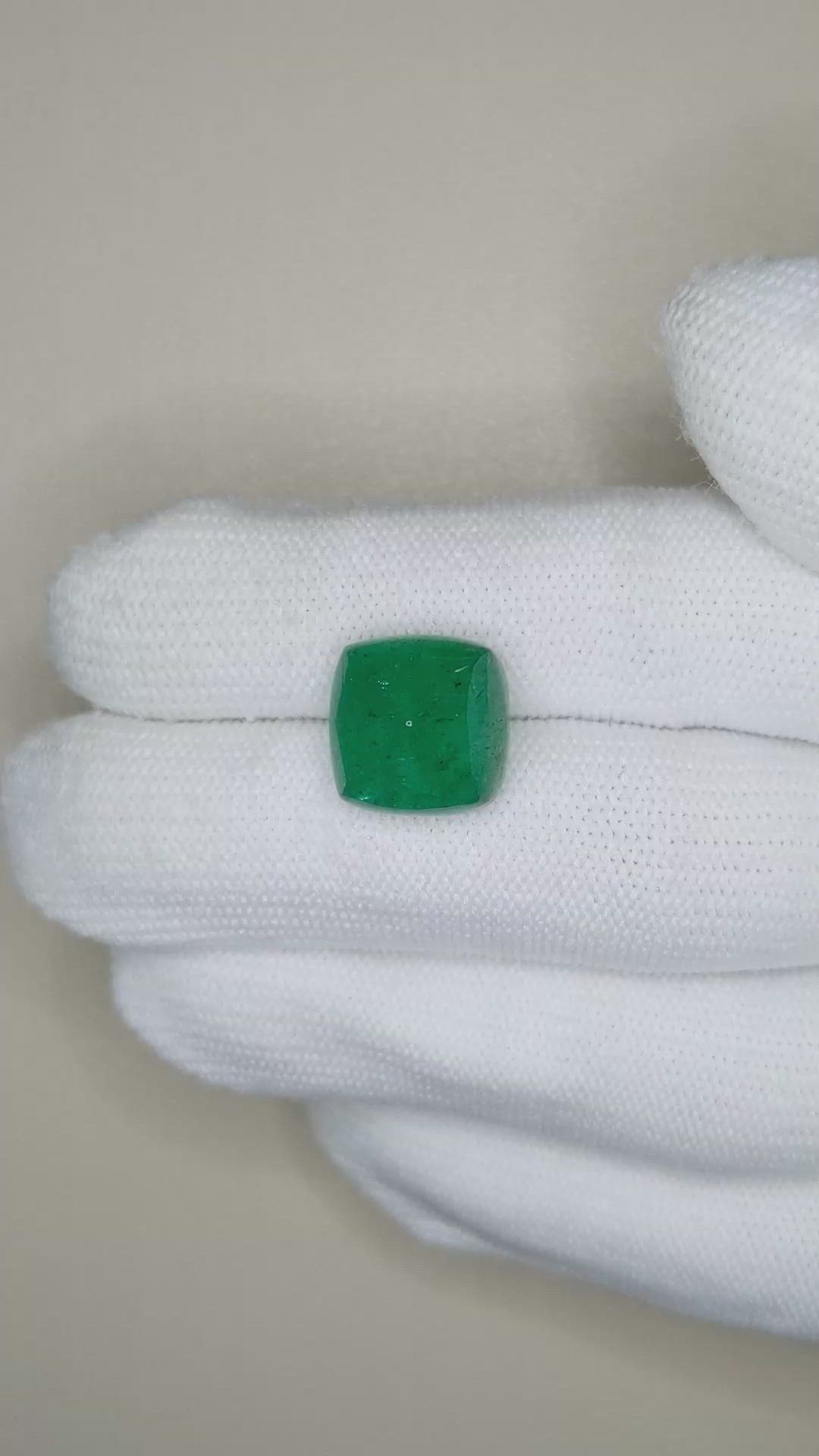 10.05 Ct. Cabochon Emerald from Zambia Size Video