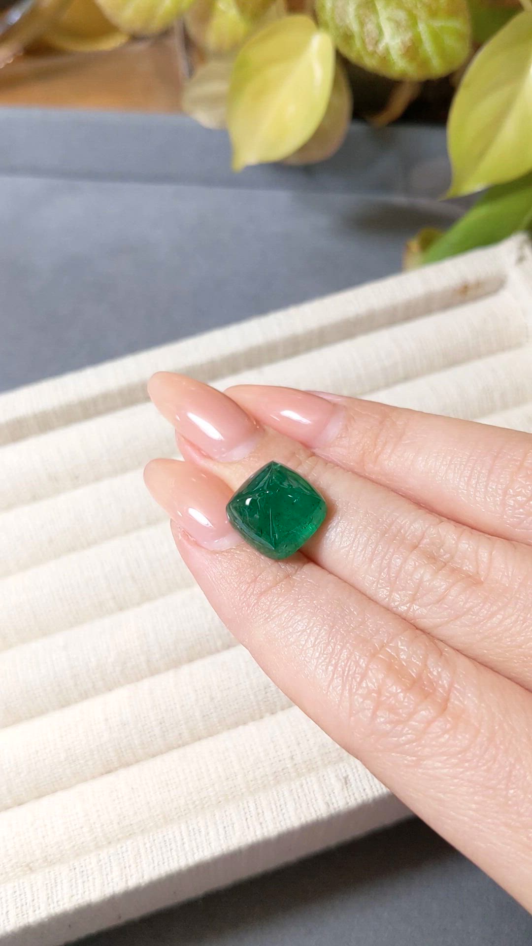 10.05 Ct. Cabochon Emerald from Zambia Size Video
