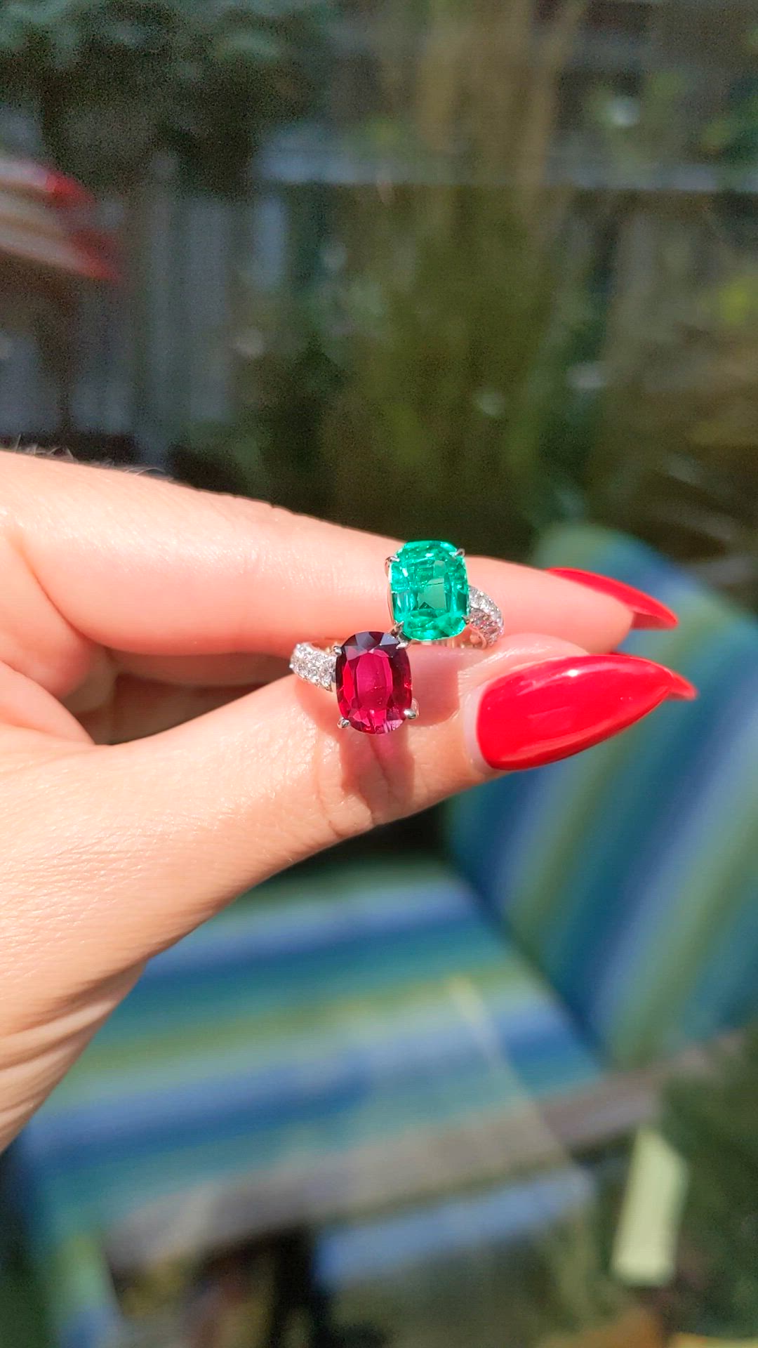 2.05 Ct. Emerald Natural Diamond Pave Ring, 18K Yellow Gold Size Video
