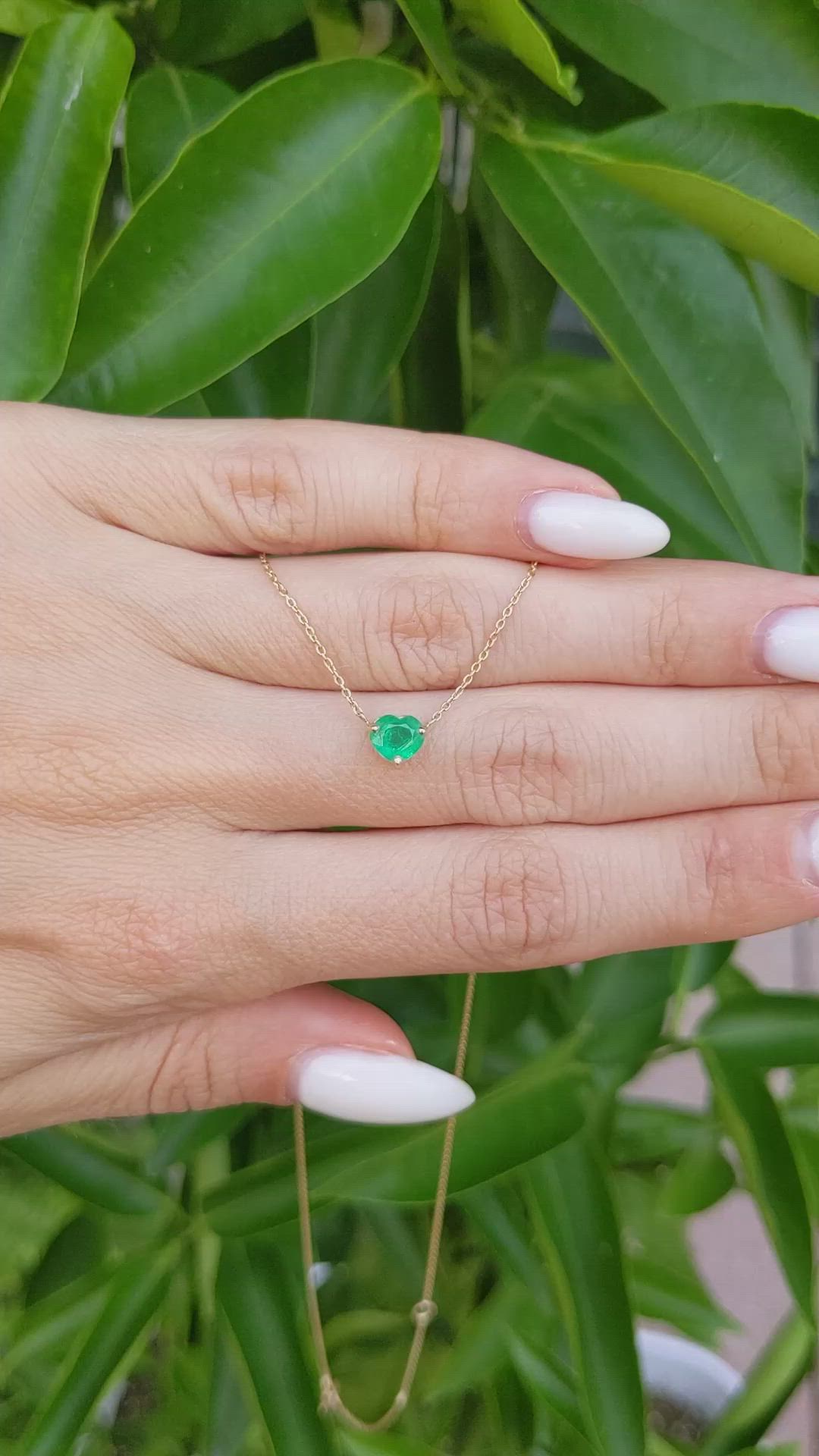 0.55 Ct. Emerald Solitaire Necklace, 14K Yellow Gold Size Video