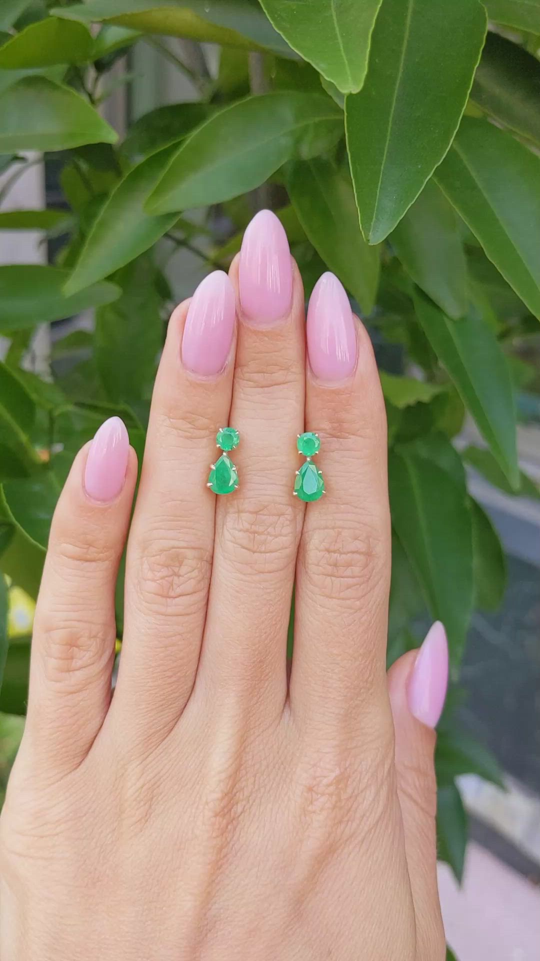 1.28 Ct.Tw. Emerald Emerald Studs Earrings, 14K Yellow Gold Size Video