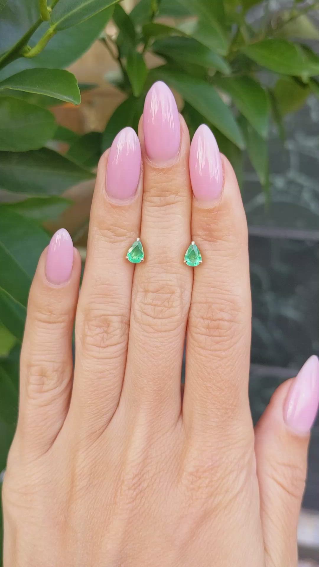 0.78 Ct.Tw. Emerald Studs Earrings, 14K Yellow Gold Size Video