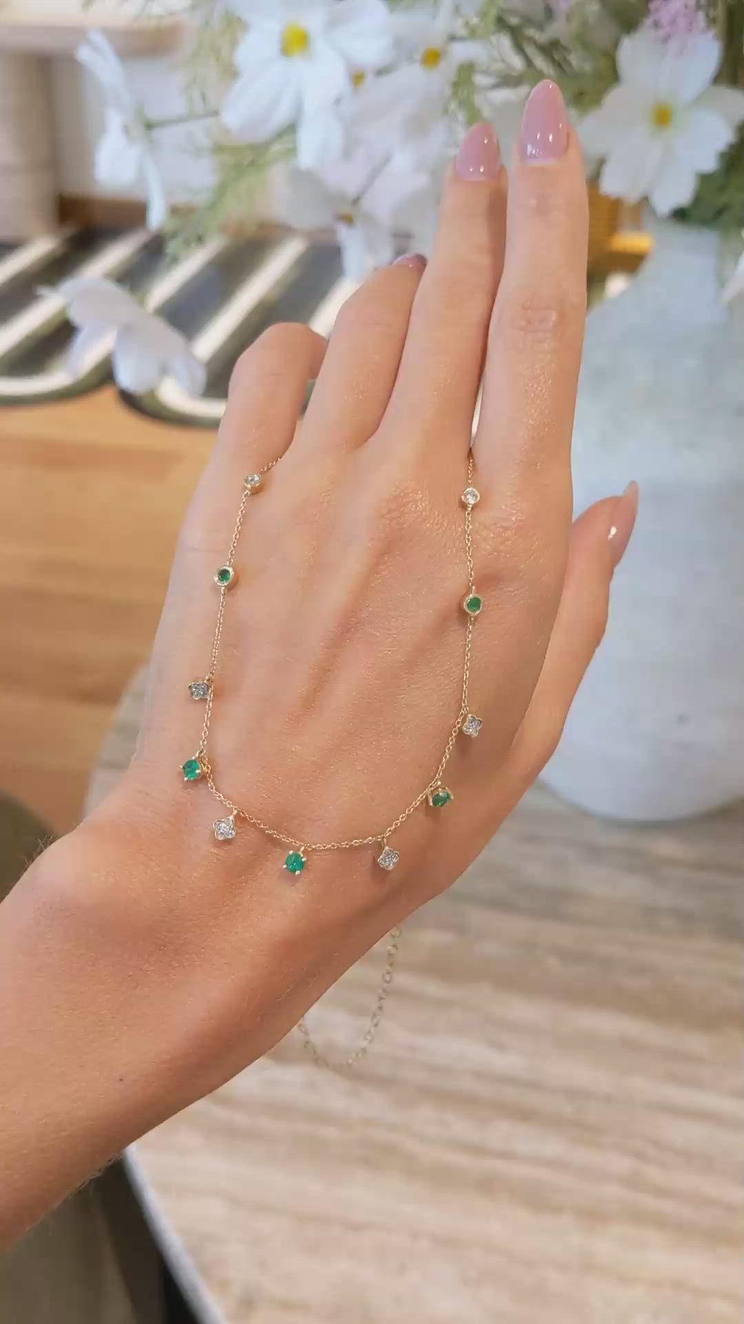 0.33 Ct. Emerald Emerald Accent Stones Necklace, 14K Yellow Gold Size Video