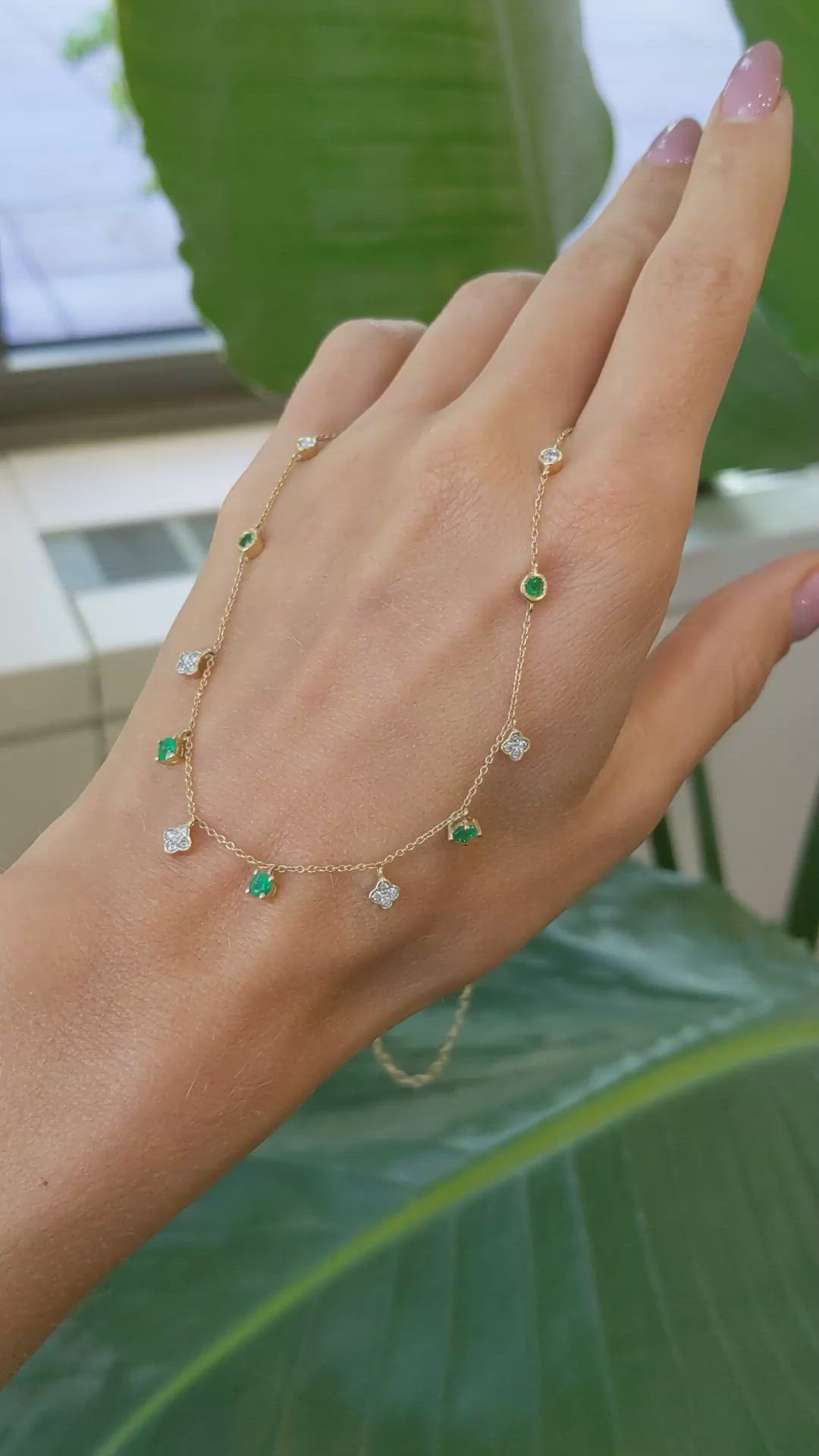 0.33 Ct. Emerald Emerald Accent Stones Necklace, 14K Yellow Gold Size Video