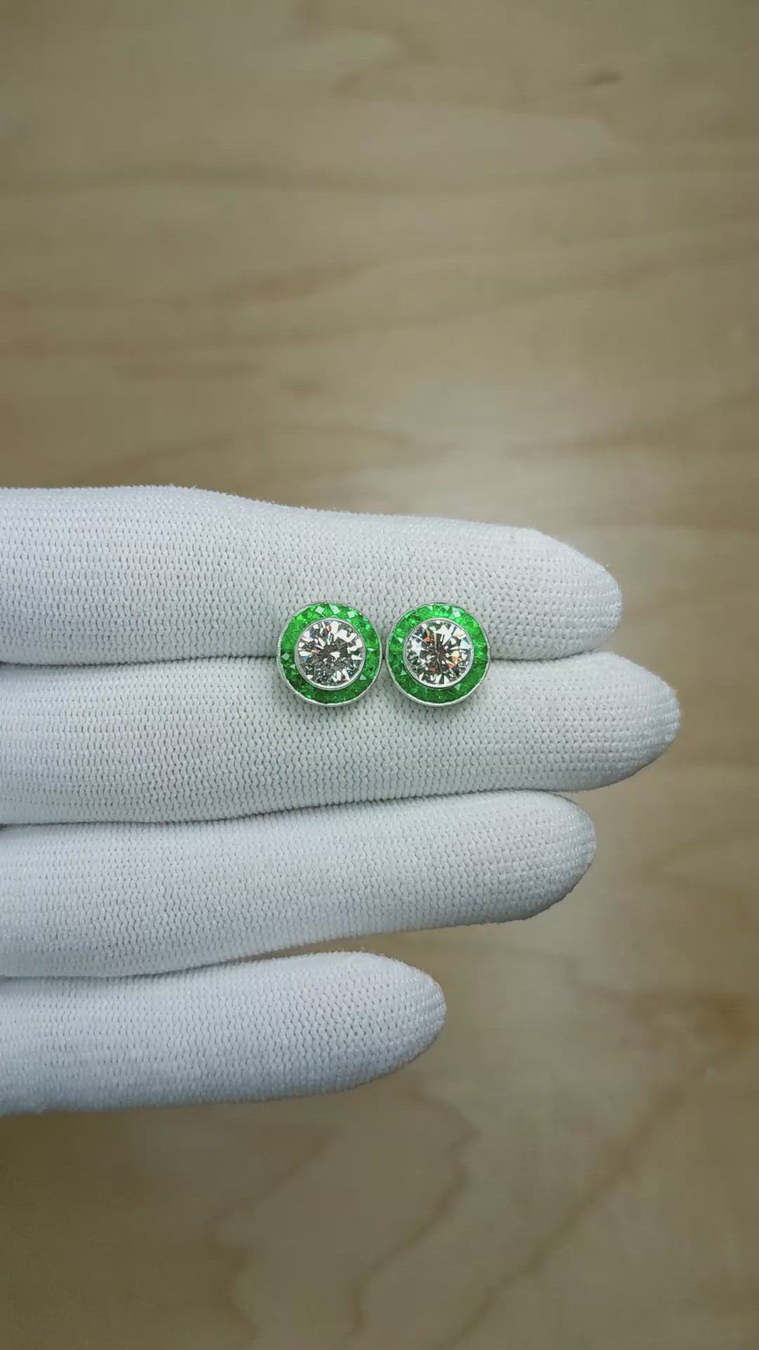 1.89 Ct.Tw. Natural Diamond Studs Earrings, Platinum 950 Size Video