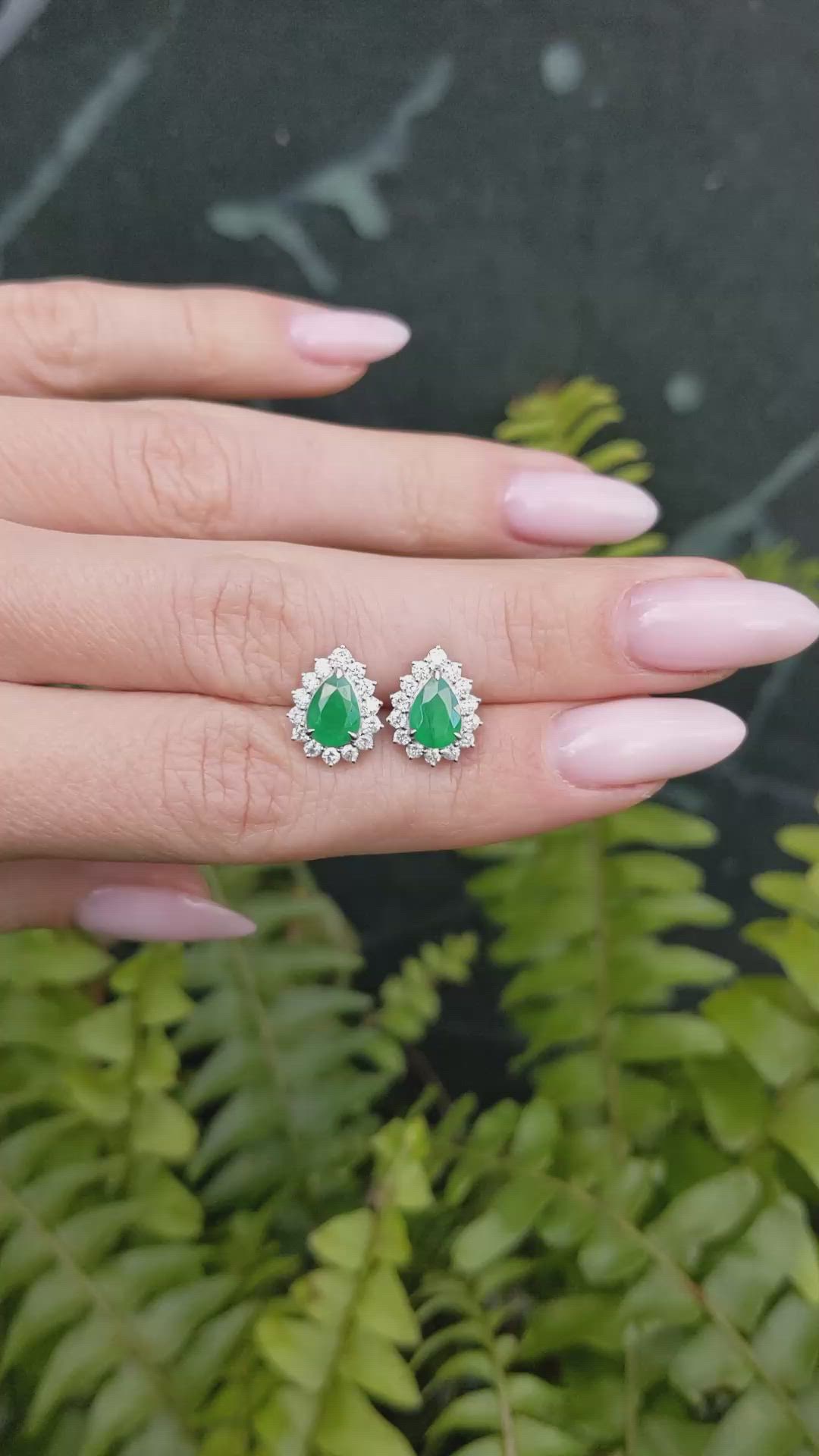 1.39 Ct.Tw. Emerald Natural Diamond Studs Earrings, 14K Yellow Gold Size Video