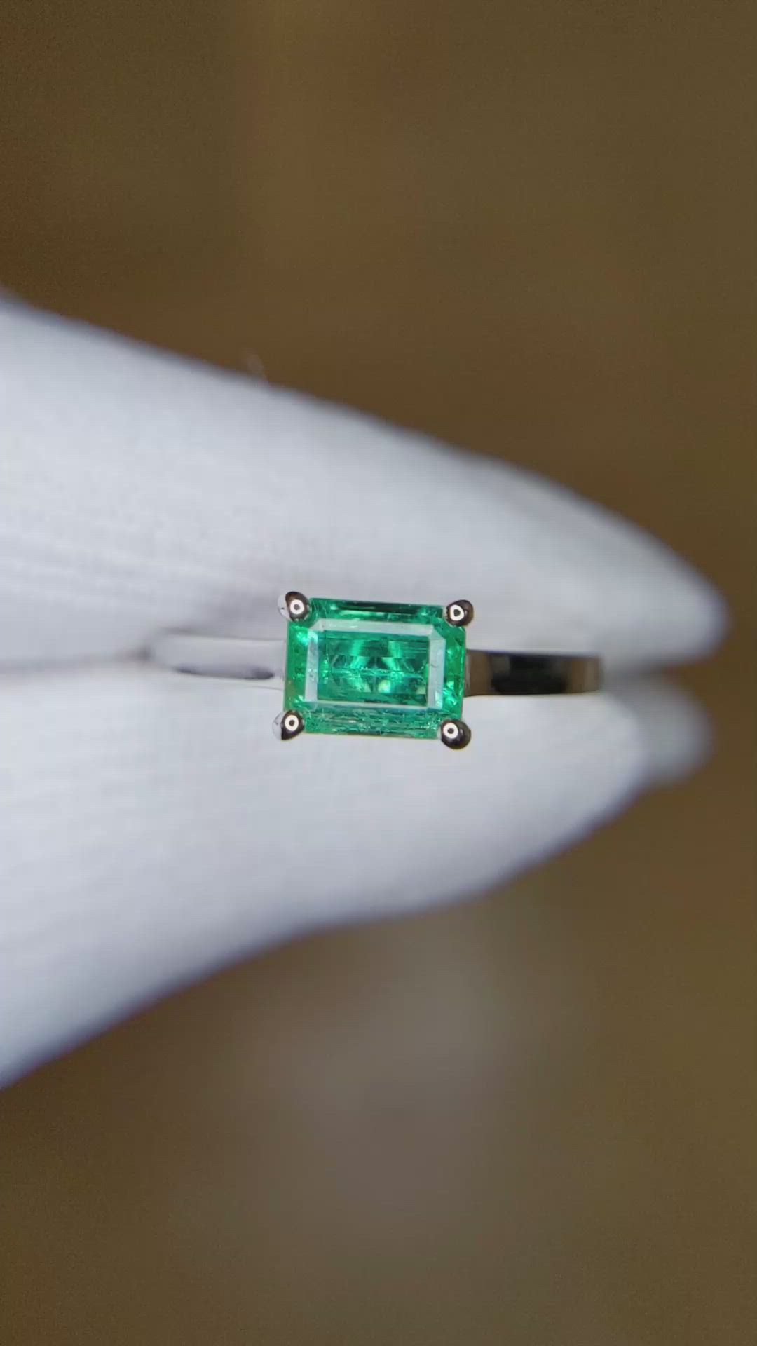 1.18 Ct. Emerald Solitaire Ring, Platinum 950 Size Video