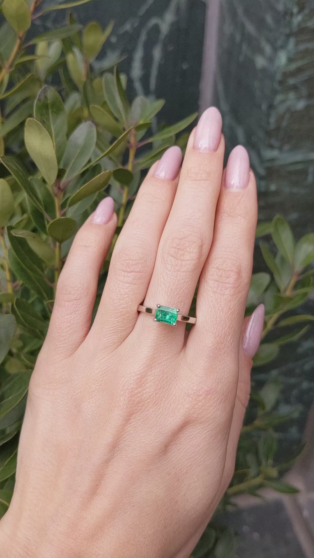 1.18 Ct. Emerald Solitaire Ring, Platinum 950 Size Video