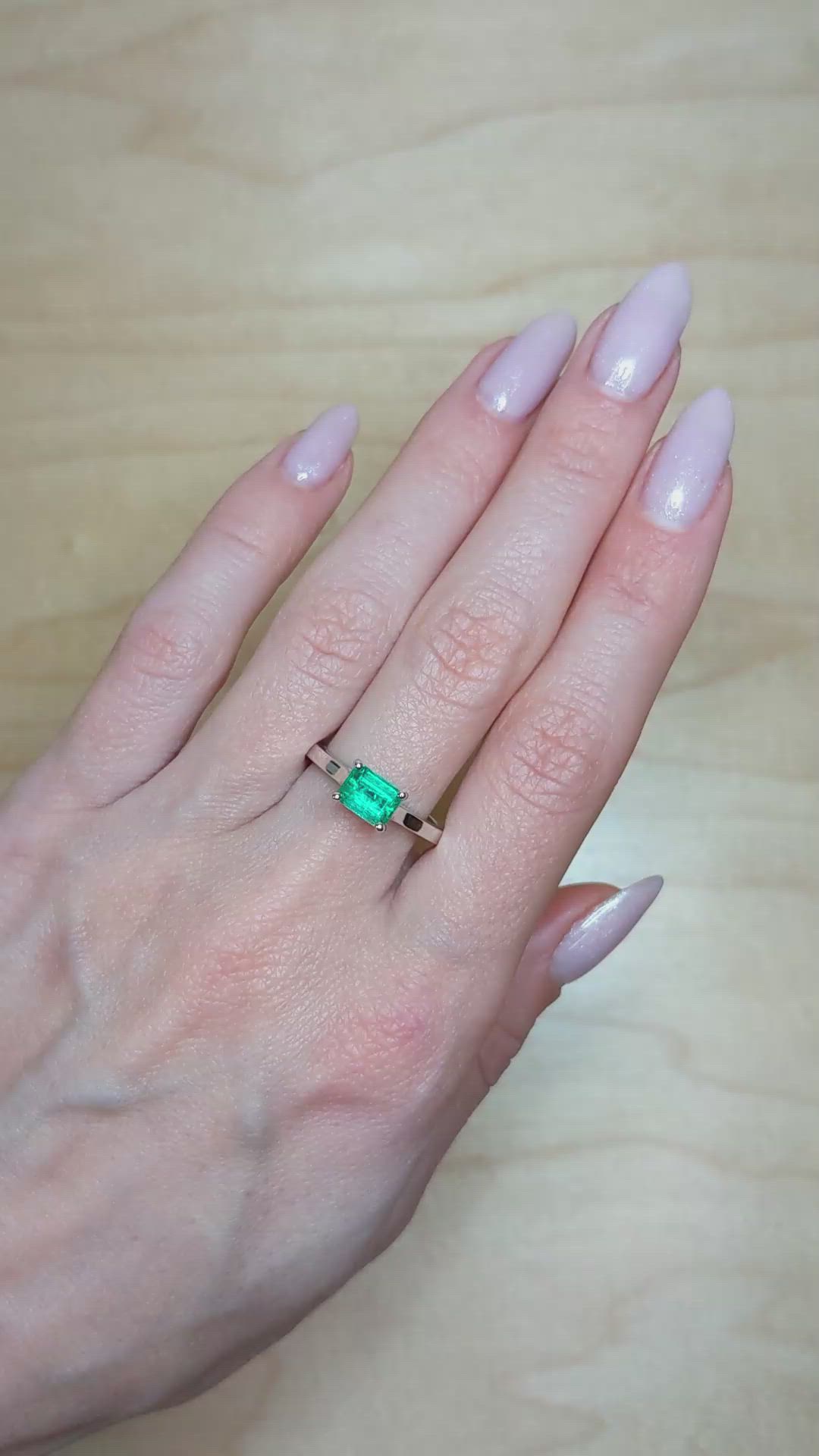 1.18 Ct. Emerald Solitaire Ring, Platinum 950 Size Video