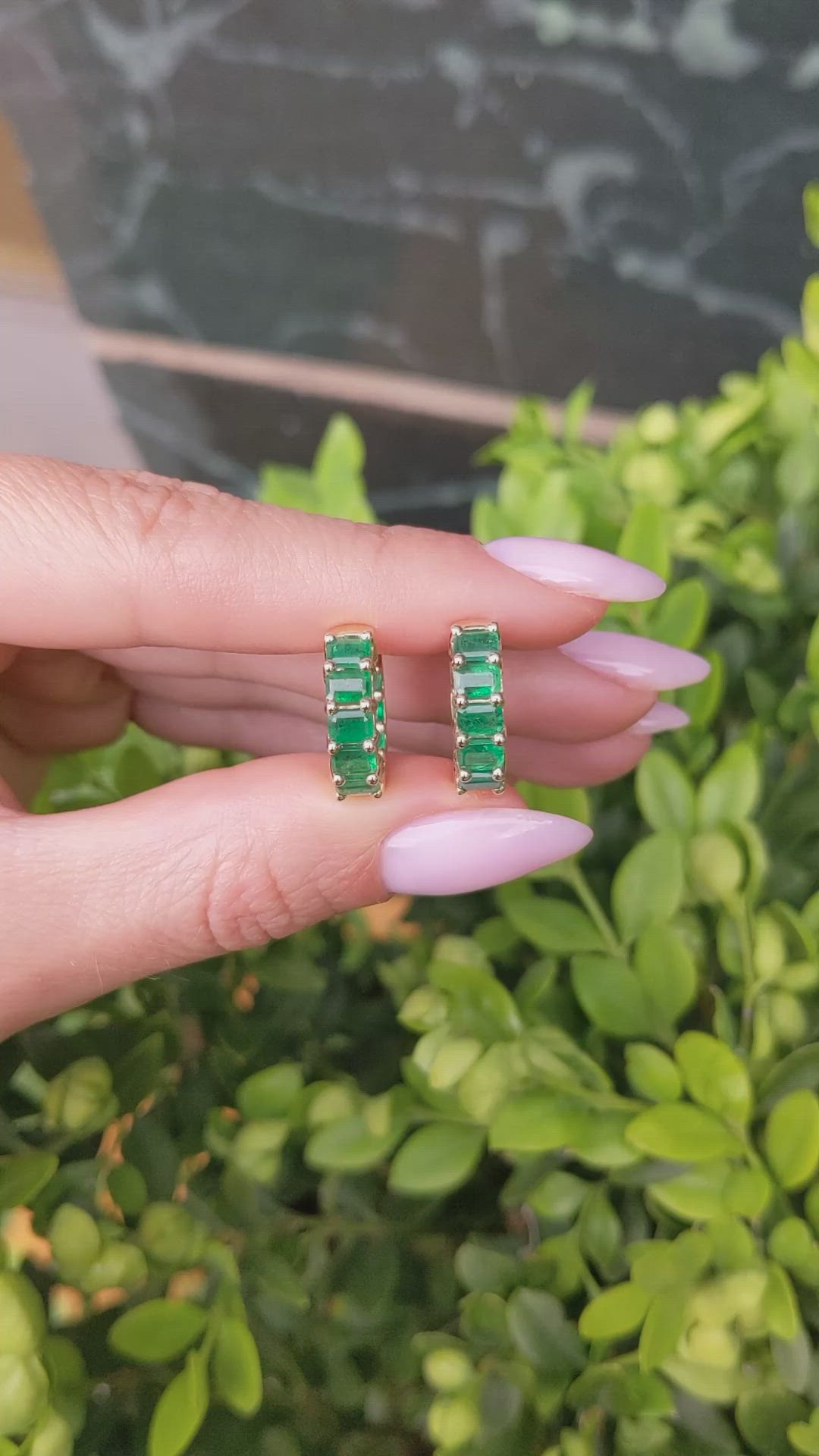 4.50&nbsp;Ct.Tw.Total Carat Weight Emerald Bezel Earrings, 14K Yellow Gold Size Video