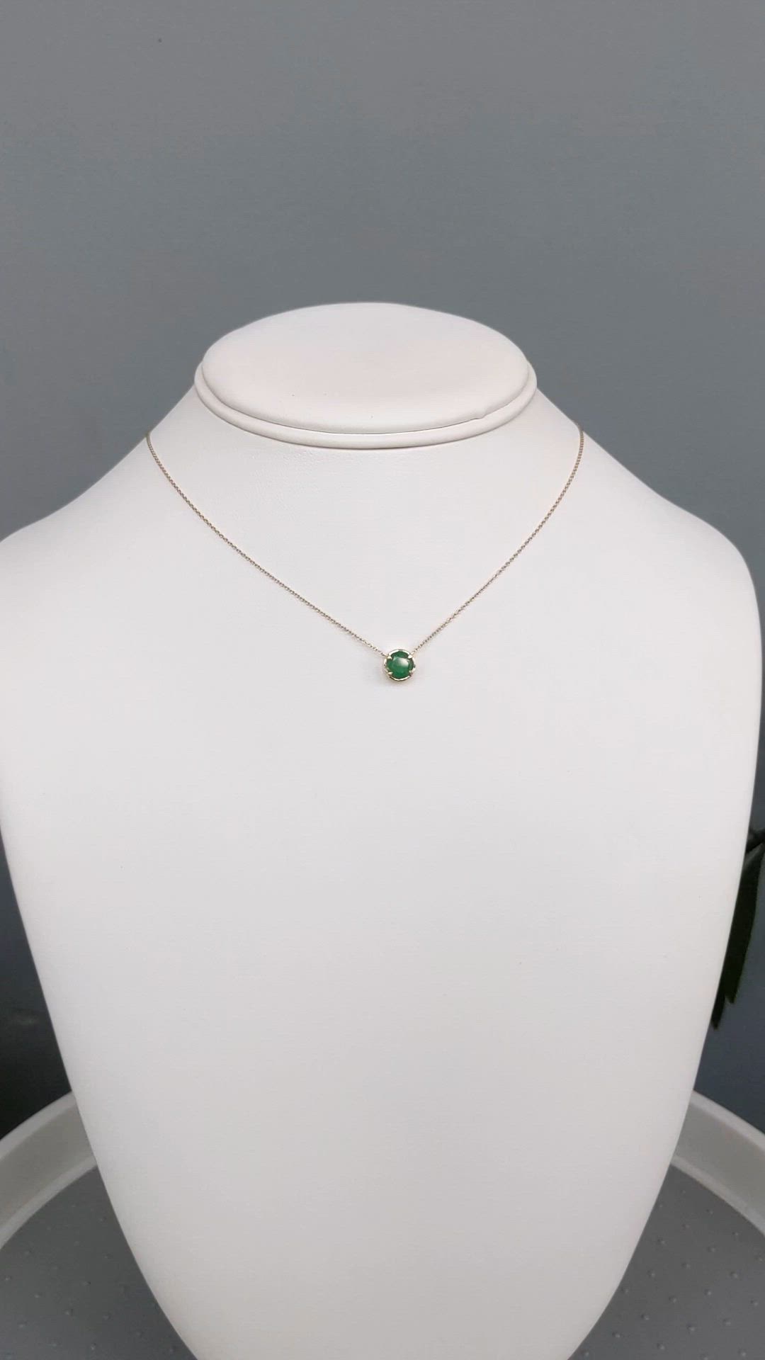 0.78 Ct. Emerald Bezel Necklace, 14K Yellow Gold Size Video