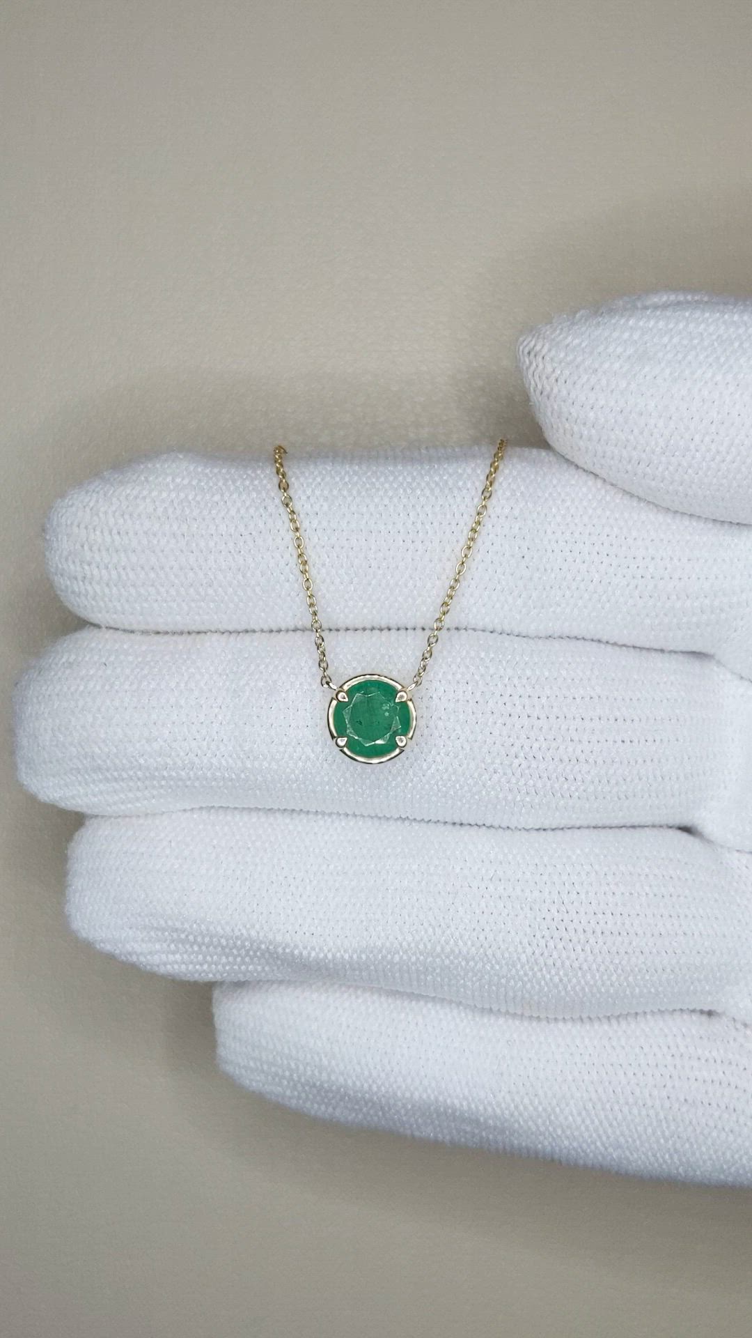 0.78 Ct. Emerald Bezel Necklace, 14K Yellow Gold Size Video