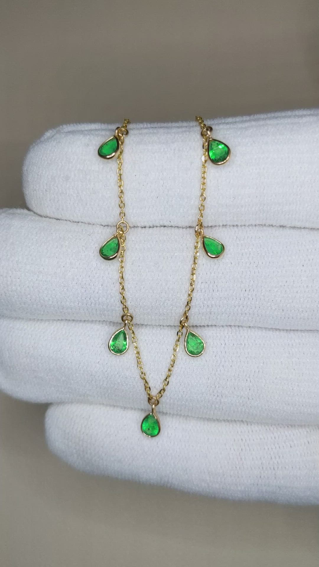 1.70 Ct. Emerald Bezel Necklace, 18K Yellow Gold Size Video