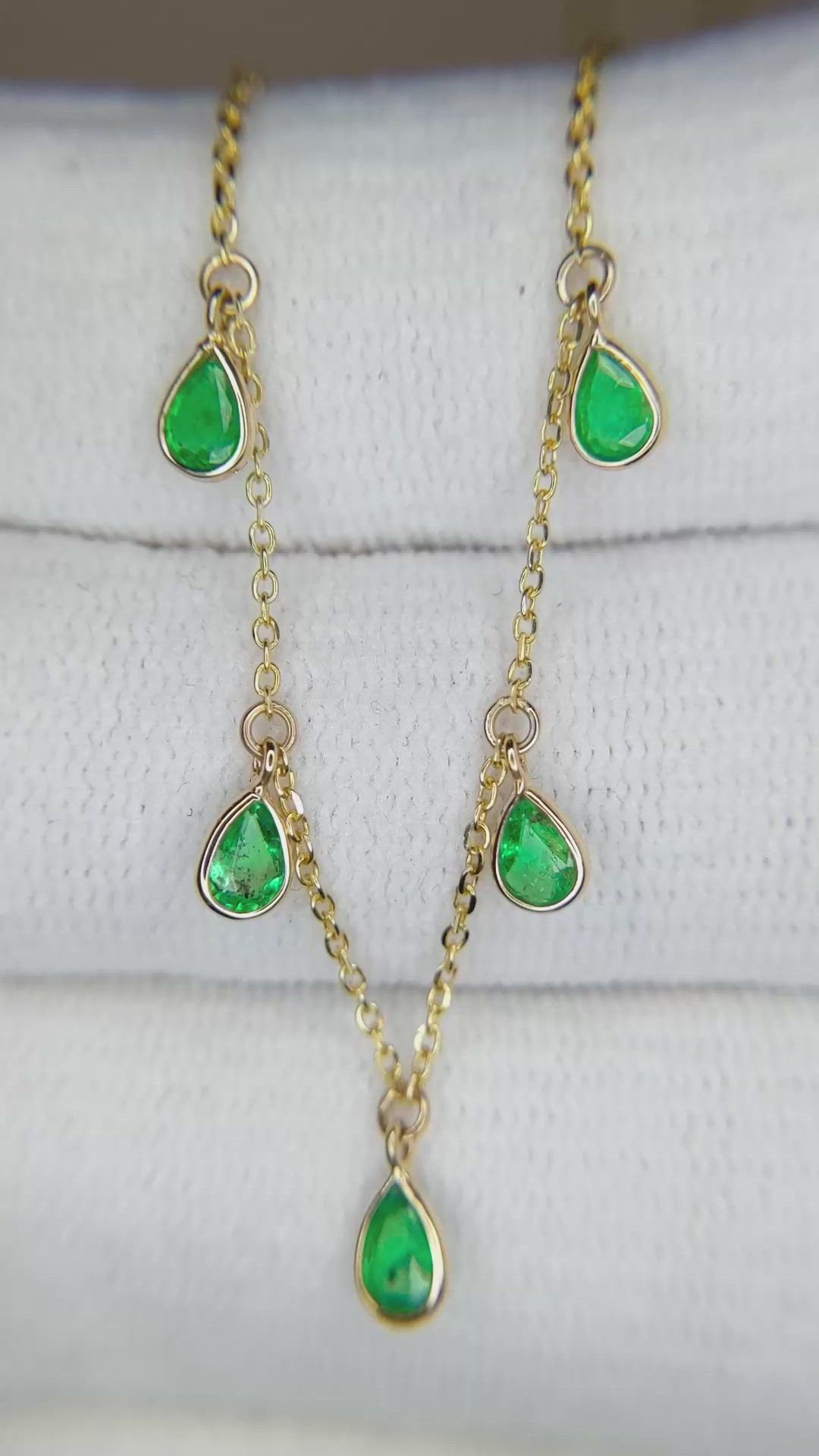 1.70 Ct. Emerald Bezel Necklace, 18K Yellow Gold Size Video