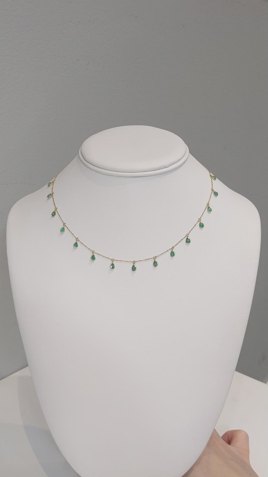 1.70 Ct. Emerald Bezel Necklace, 18K Yellow Gold Size Video