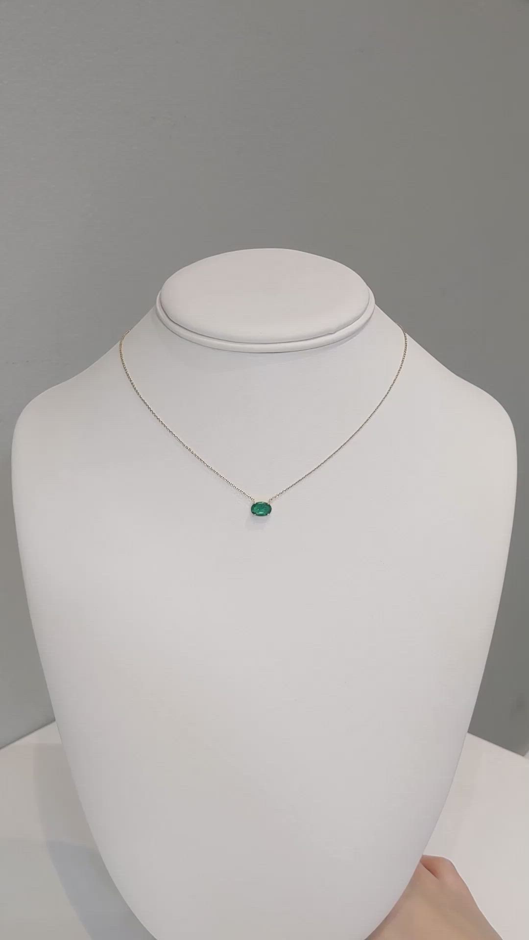 0.67 Ct. Emerald Solitaire Necklace, 14K Yellow Gold Size Video