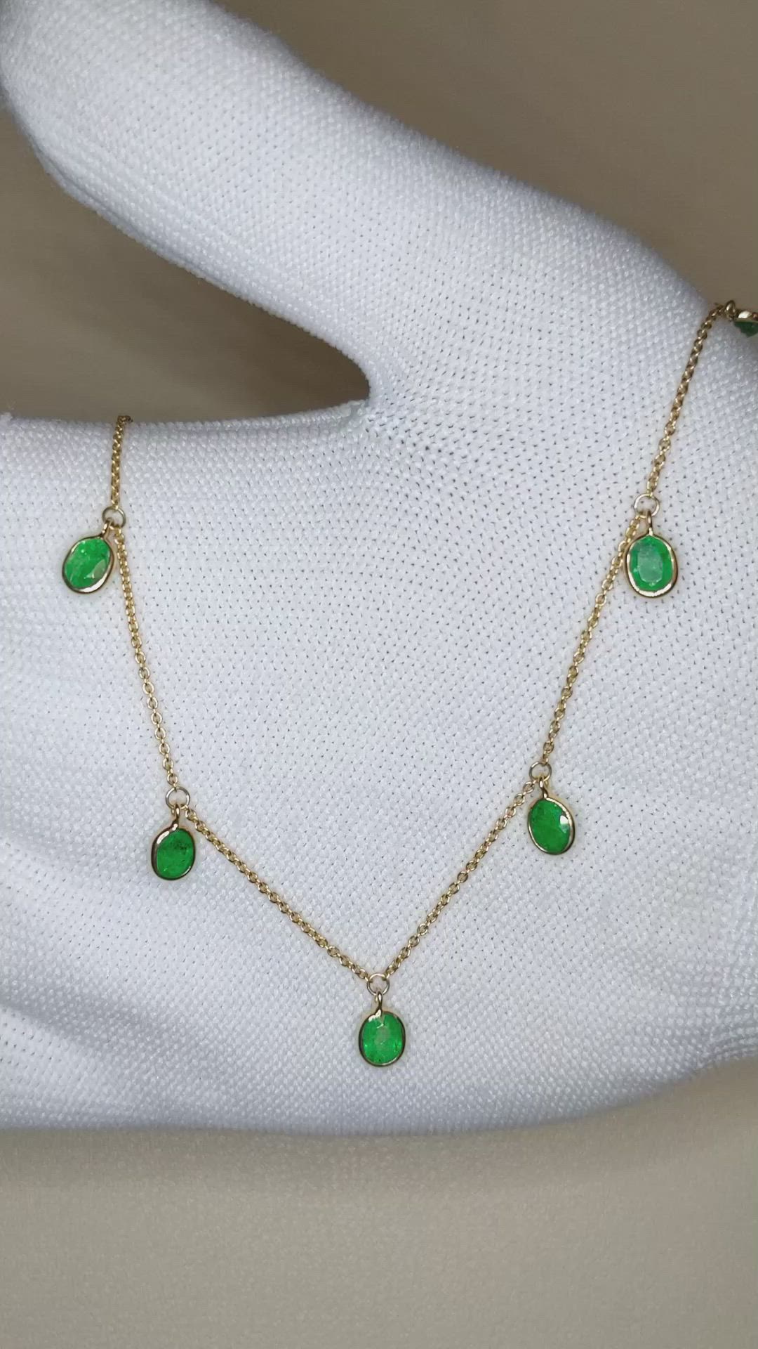 2.55 Ct. Emerald Bezel Necklace, 14K Yellow Gold Size Video