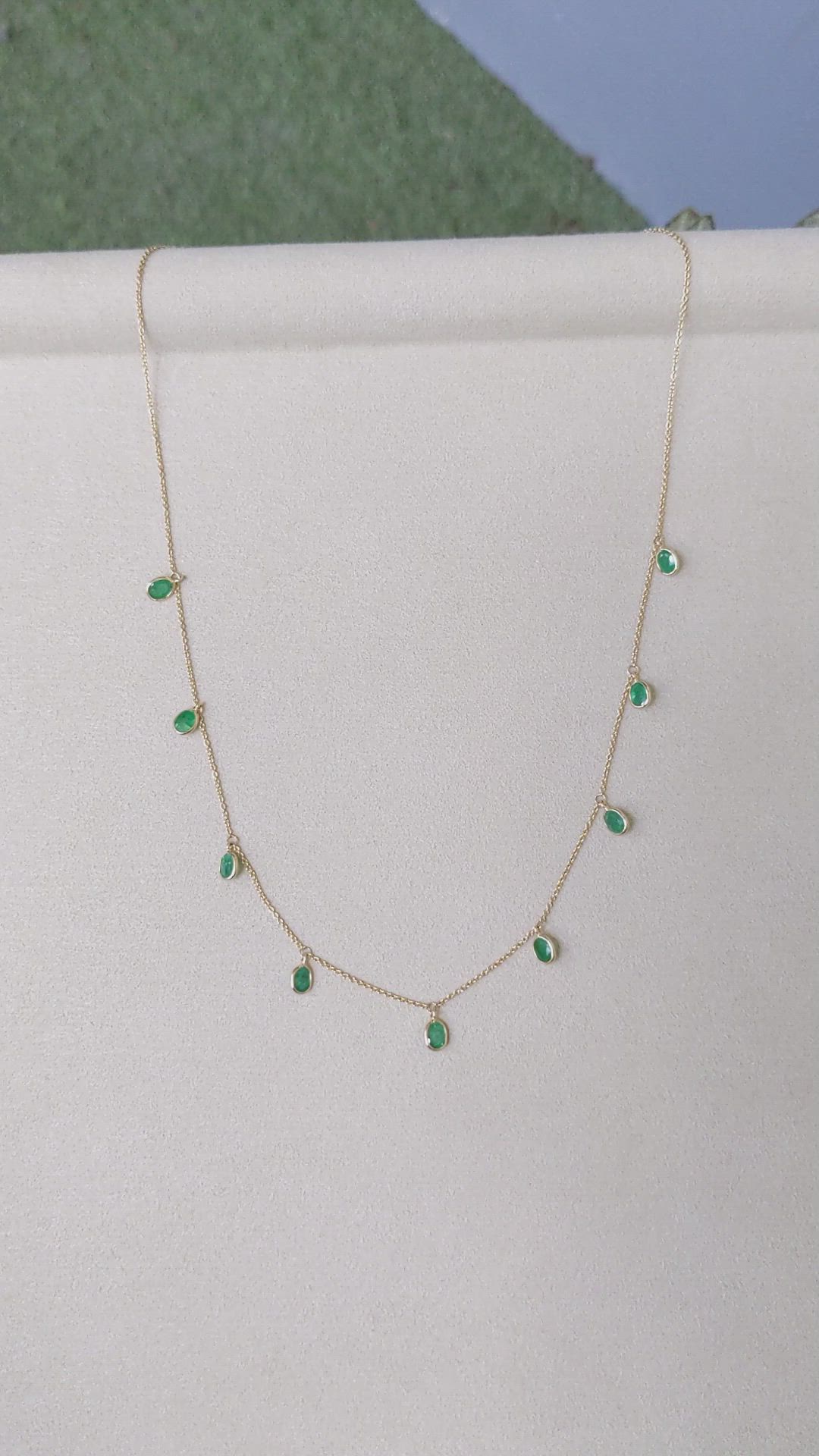 2.55 Ct. Emerald Bezel Necklace, 14K Yellow Gold Size Video
