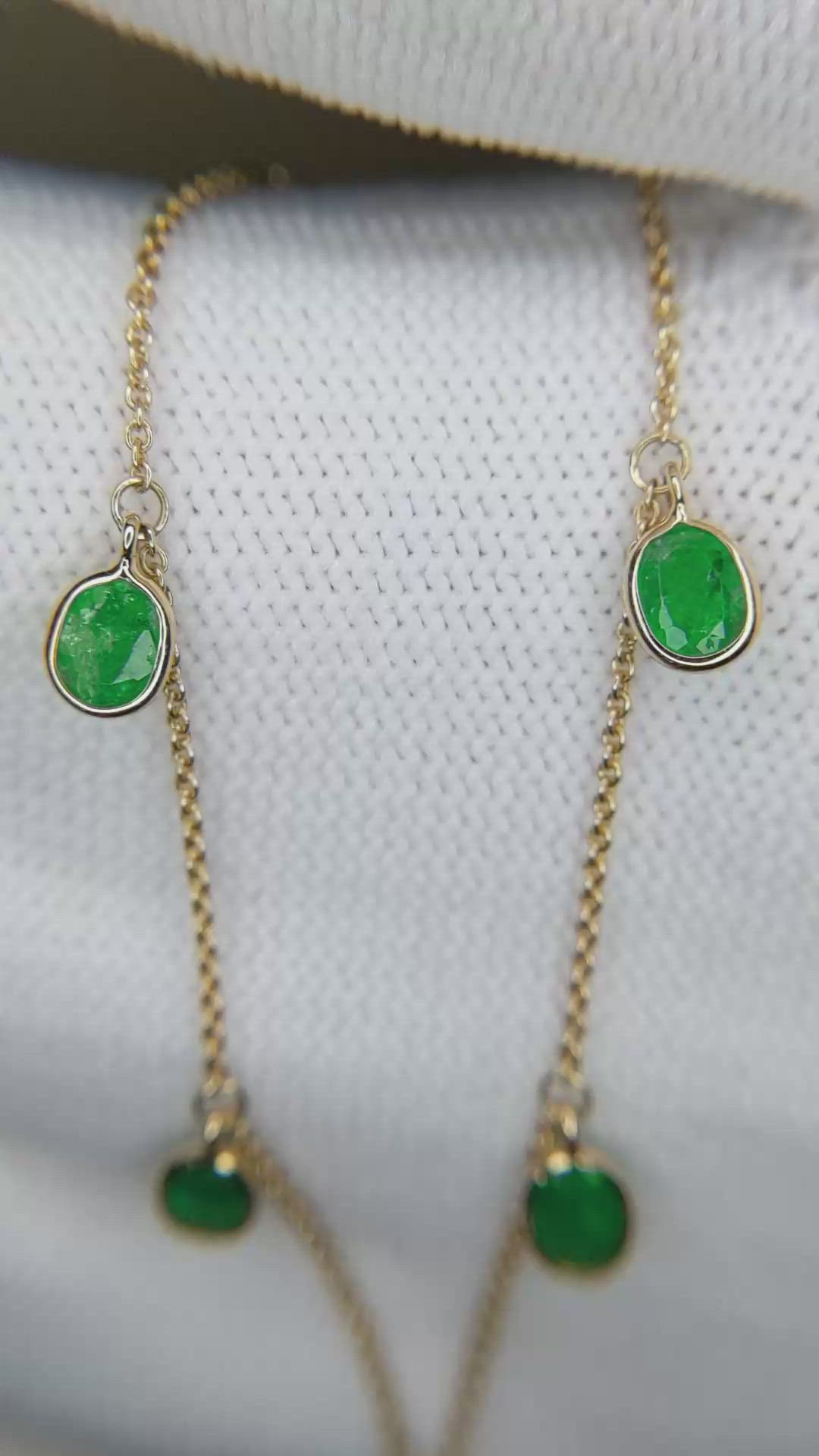 2.55 Ct. Emerald Bezel Necklace, 14K Yellow Gold Size Video