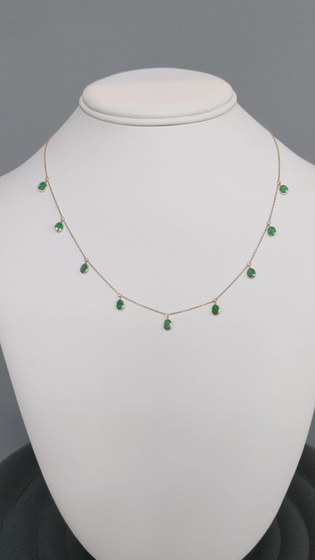2.55 Ct. Emerald Bezel Necklace, 14K Yellow Gold Size Video