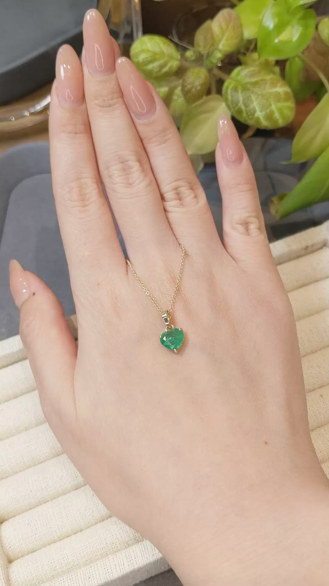 1.45 Ct. Emerald Solitaire Pendant, 14K Yellow Gold Size Video