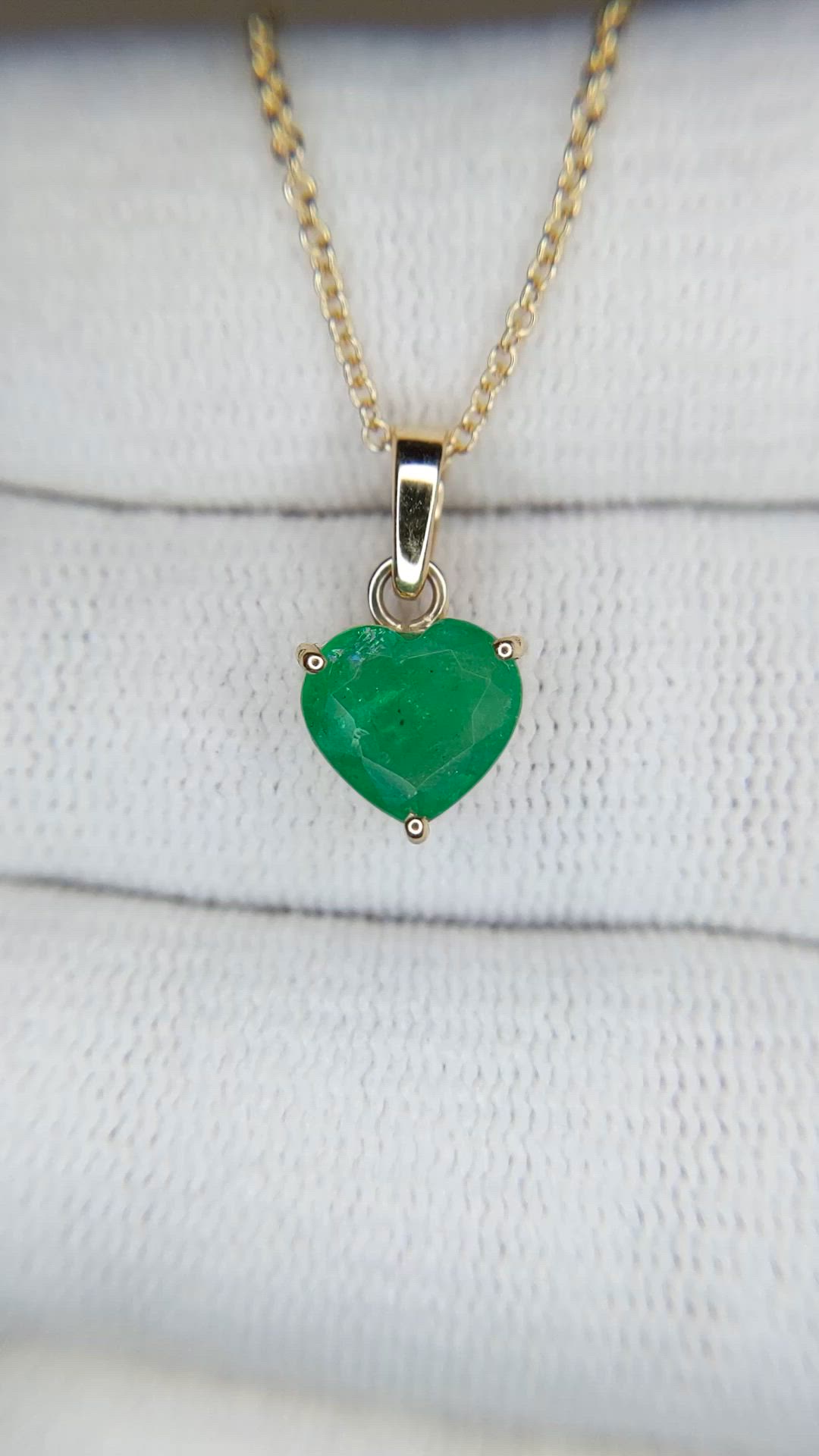 1.45 Ct. Emerald Solitaire Pendant, 14K Yellow Gold Size Video