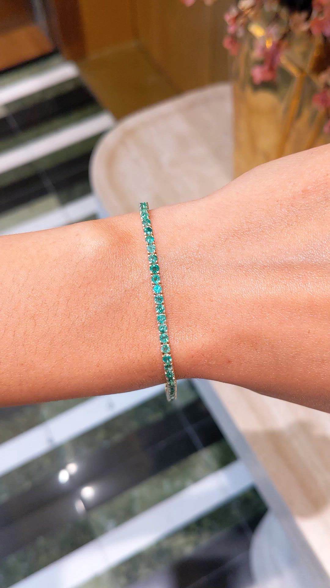 3.50&nbsp;Ct.Tw.Total Carat Weight Emerald Tennis/Line Bracelet, 14K Yellow Gold Size Video