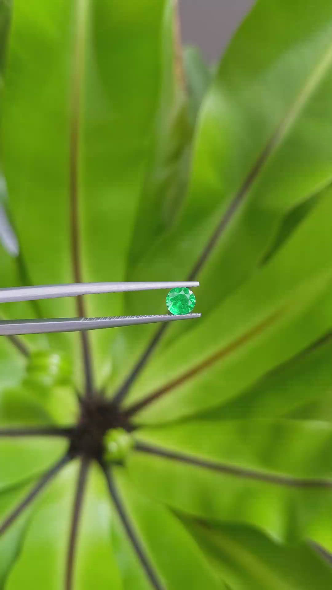 0.40 Ct. Emerald Natural Diamond Pave Pendant, 18K White Gold Size Video