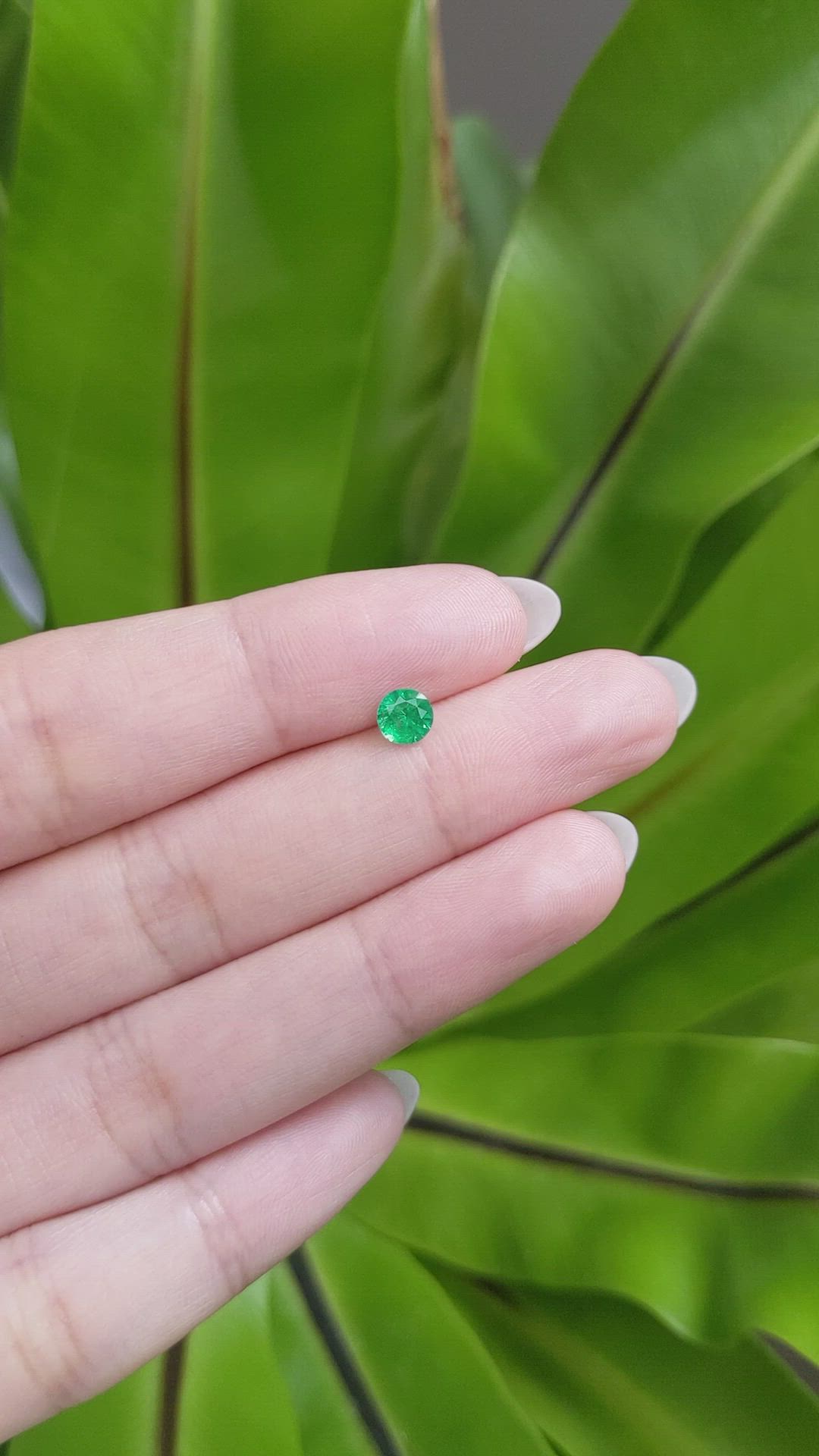 0.40 Ct. Emerald Natural Diamond Pave Pendant, 18K White Gold Size Video