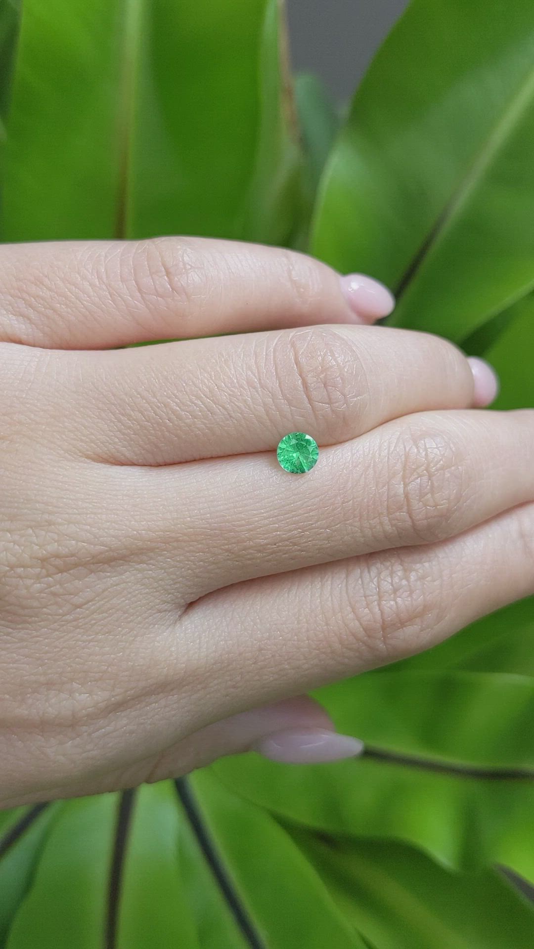 0.40 Ct. Emerald Natural Diamond Pave Pendant, 18K White Gold Size Video