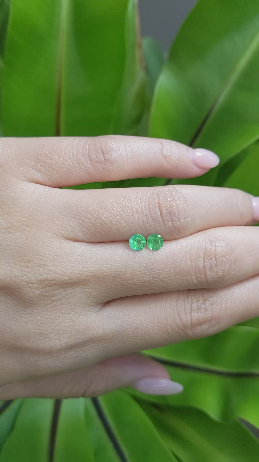 0.56 Ct.Tw. Emerald Studs Earrings, 14K White Gold Size Video