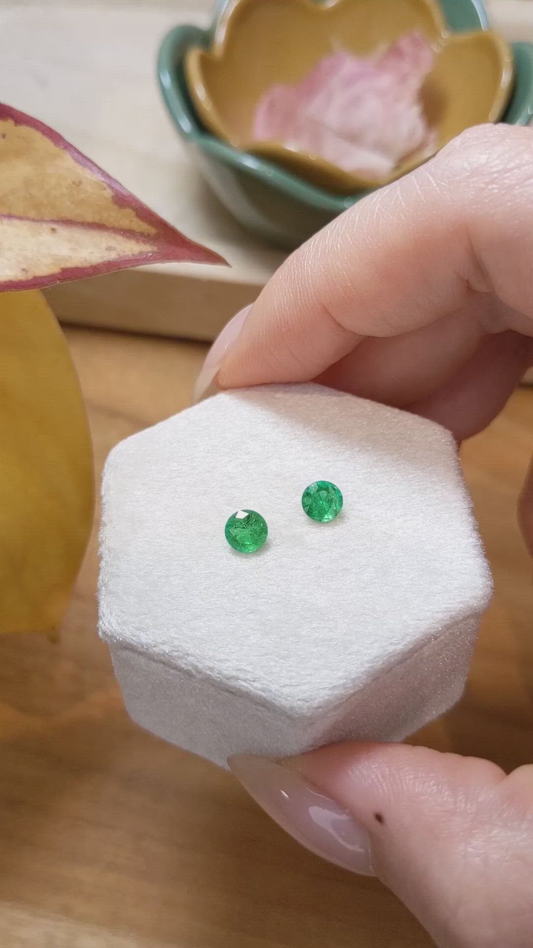 0.79 Ct.Tw. Emerald Studs Earrings, 14K Yellow Gold Size Video