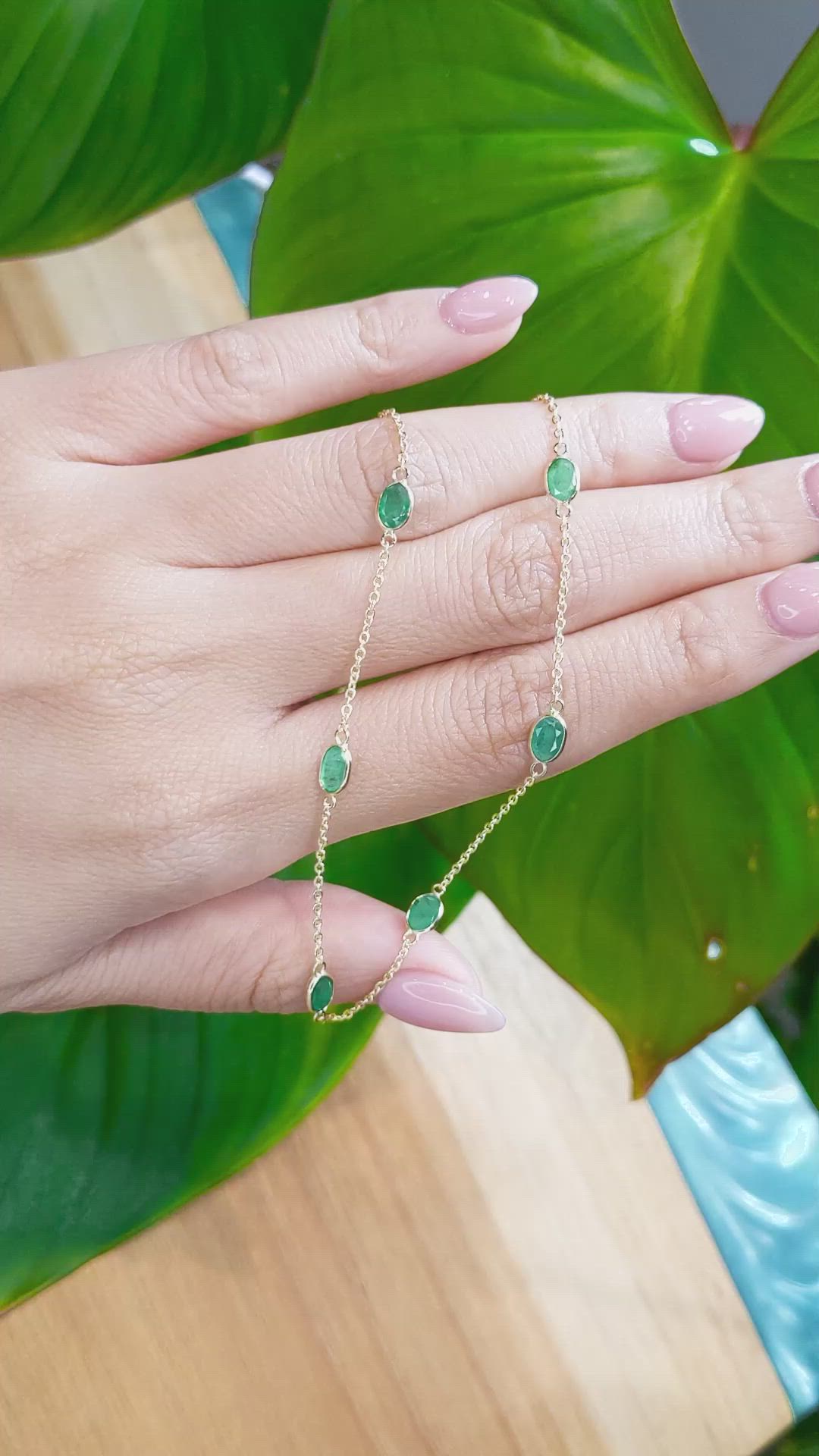 5.02 Ct. Emerald Bezel Necklace, 18K Yellow Gold Size Video
