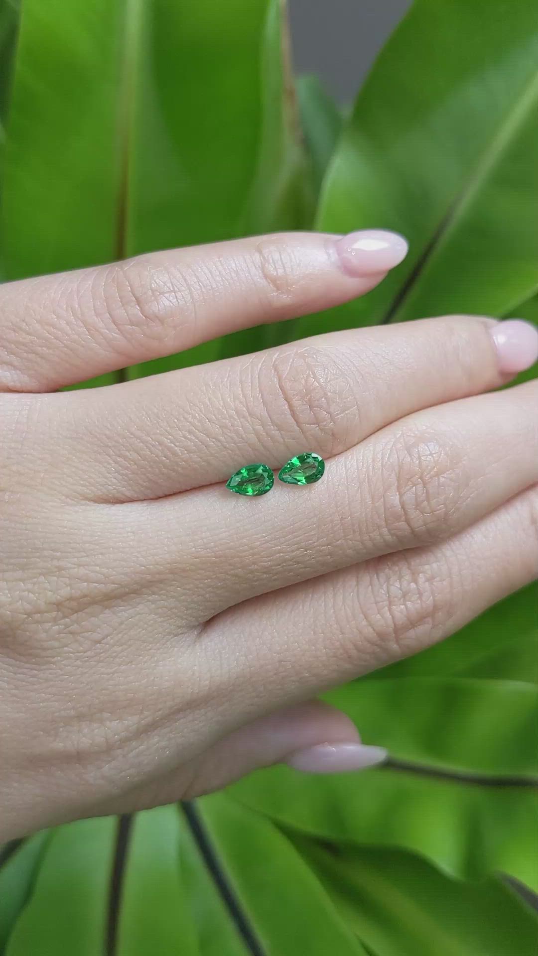 0.80 Ct.Tw. Emerald Natural Diamond Pave Earrings, 14K Yellow Gold Size Video