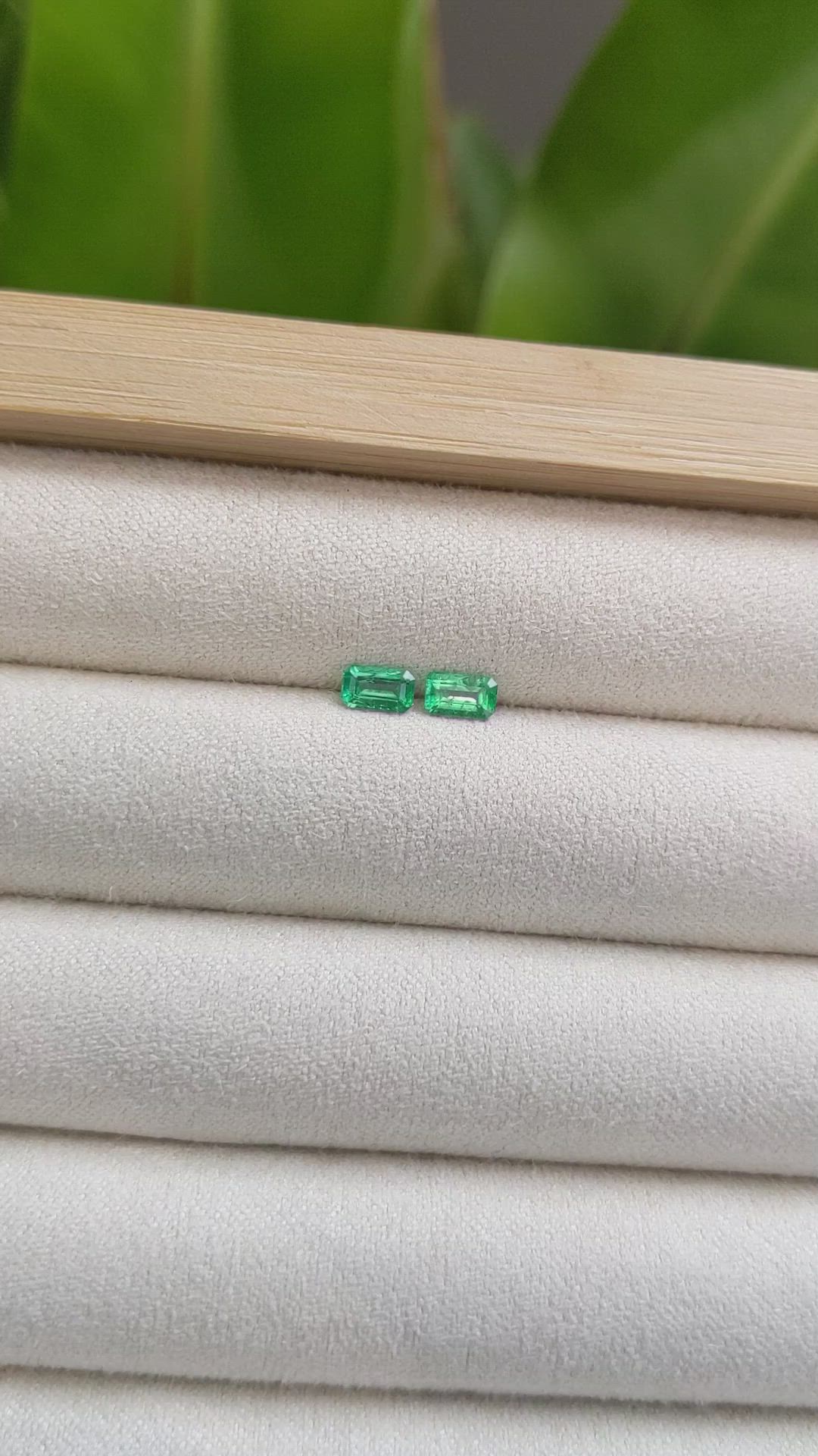 0.50 Ct.Tw. Emerald Natural Diamond Pave Earrings, 18K Yellow Gold Size Video