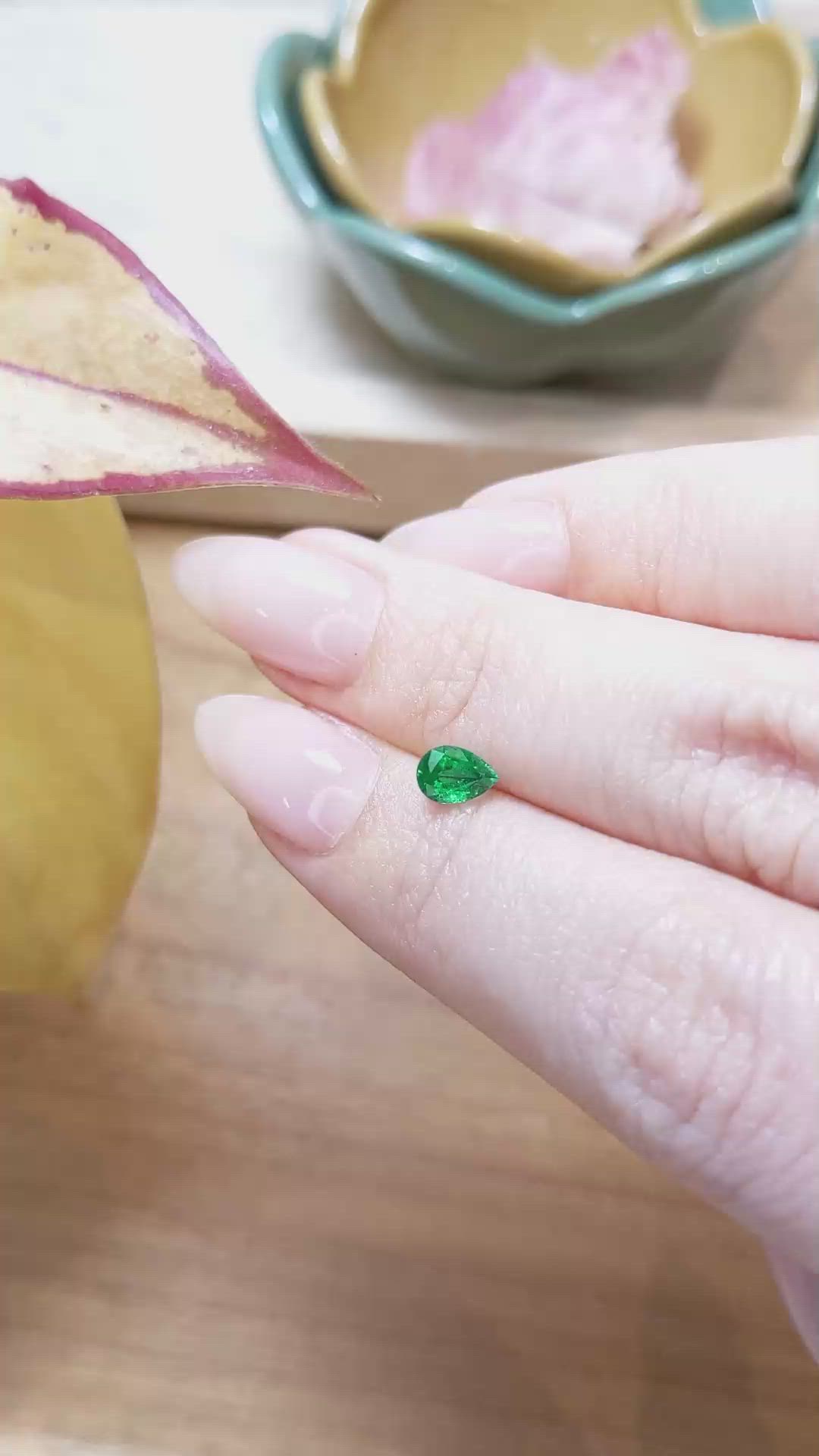 0.35 Ct. Emerald Natural Diamond Pave Ring, 18K White Gold Size Video