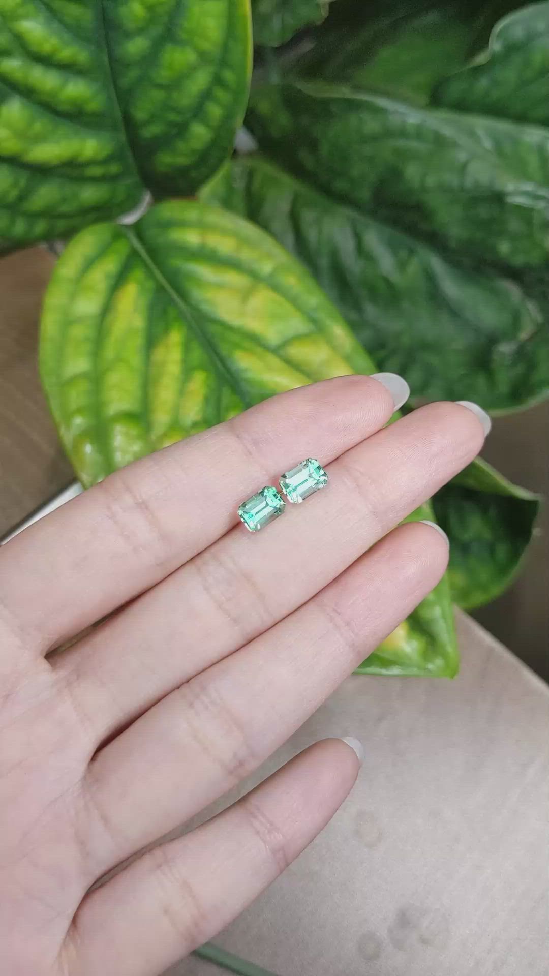 2.03 Ct.Tw.Total Carat Weight Emerald Pair from Russia Size Video