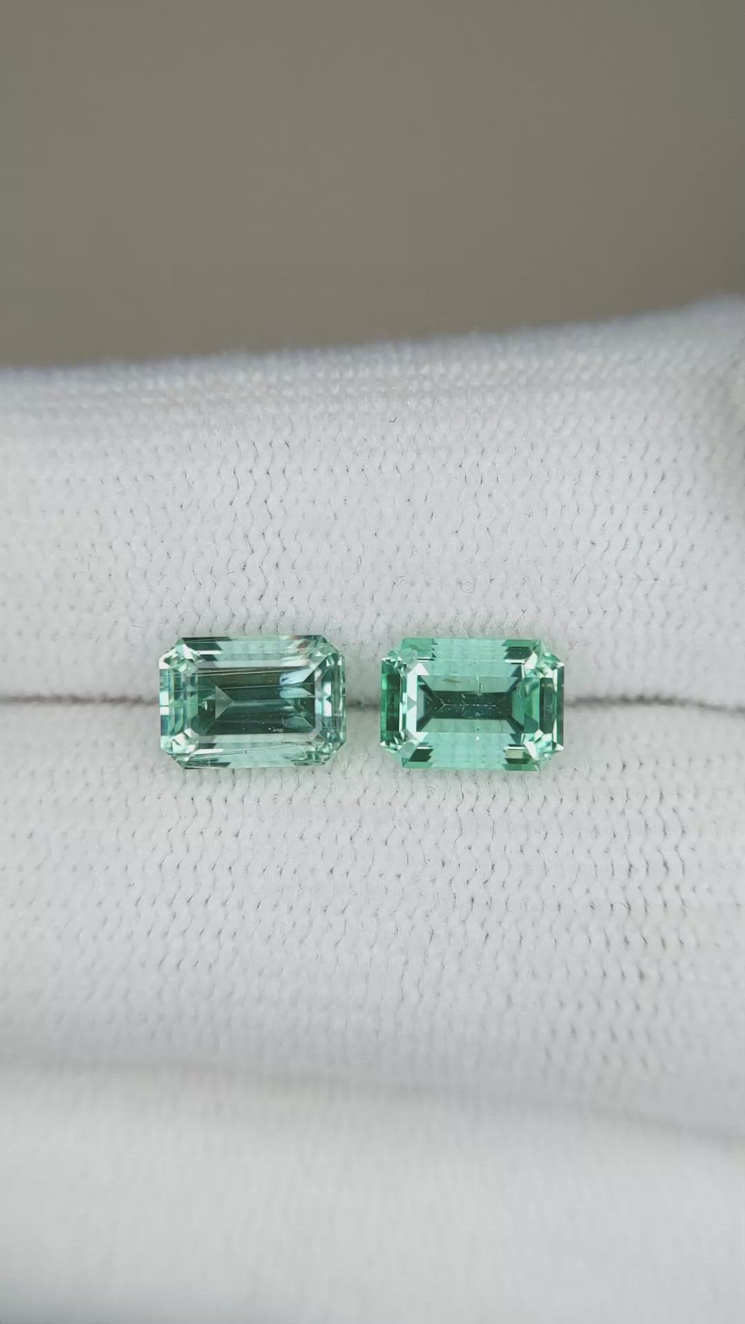 2.03 Ct.Tw.Total Carat Weight Emerald Pair from Russia Size Video