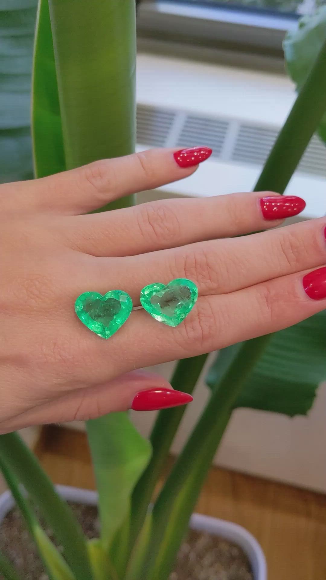 19.16&nbsp;Ct.Tw.Total Carat Weight Emerald Pair from Colombia Size Video