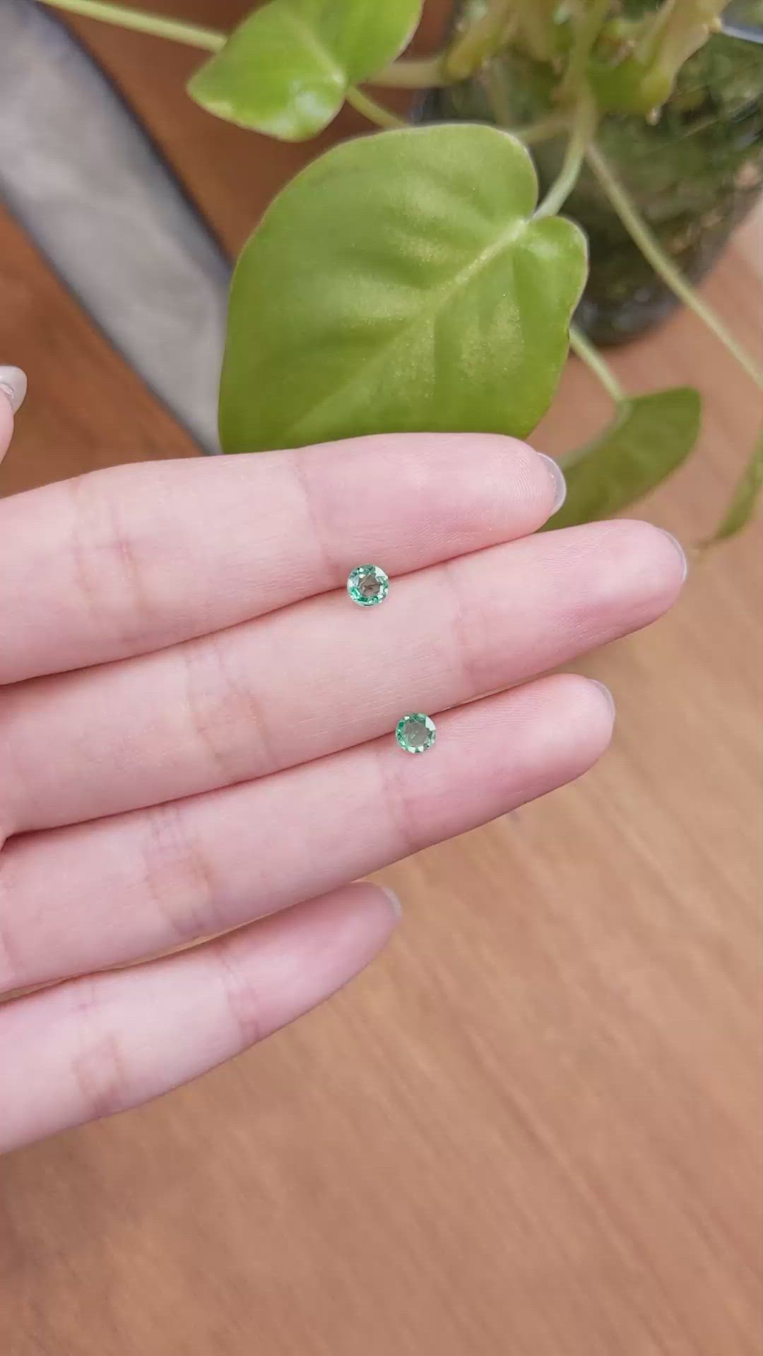 0.47 Ct.Tw.Total Carat Weight Emerald Pair from Zambia Size Video