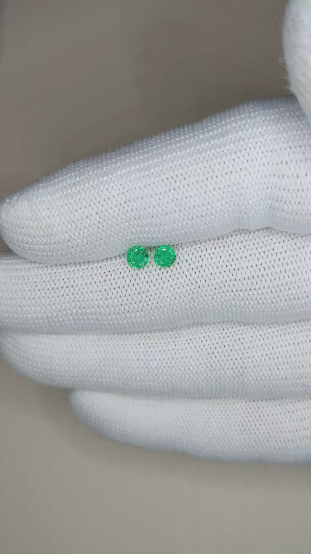 0.44 Ct.Tw.Total Carat Weight Emerald Pair from Zambia Size Video