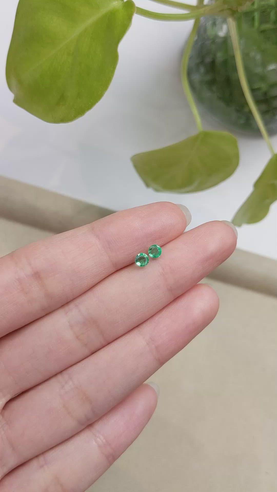 0.44 Ct.Tw.Total Carat Weight Emerald Pair from Zambia Size Video
