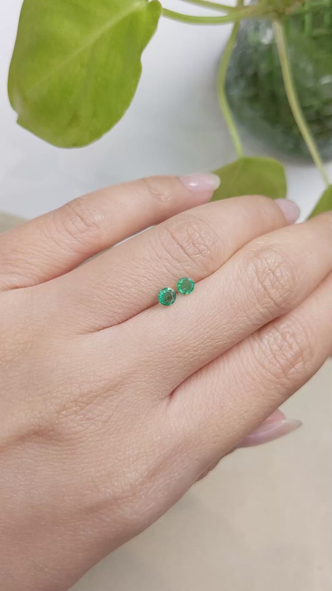 0.44 Ct.Tw.Total Carat Weight Emerald Pair from Zambia Size Video