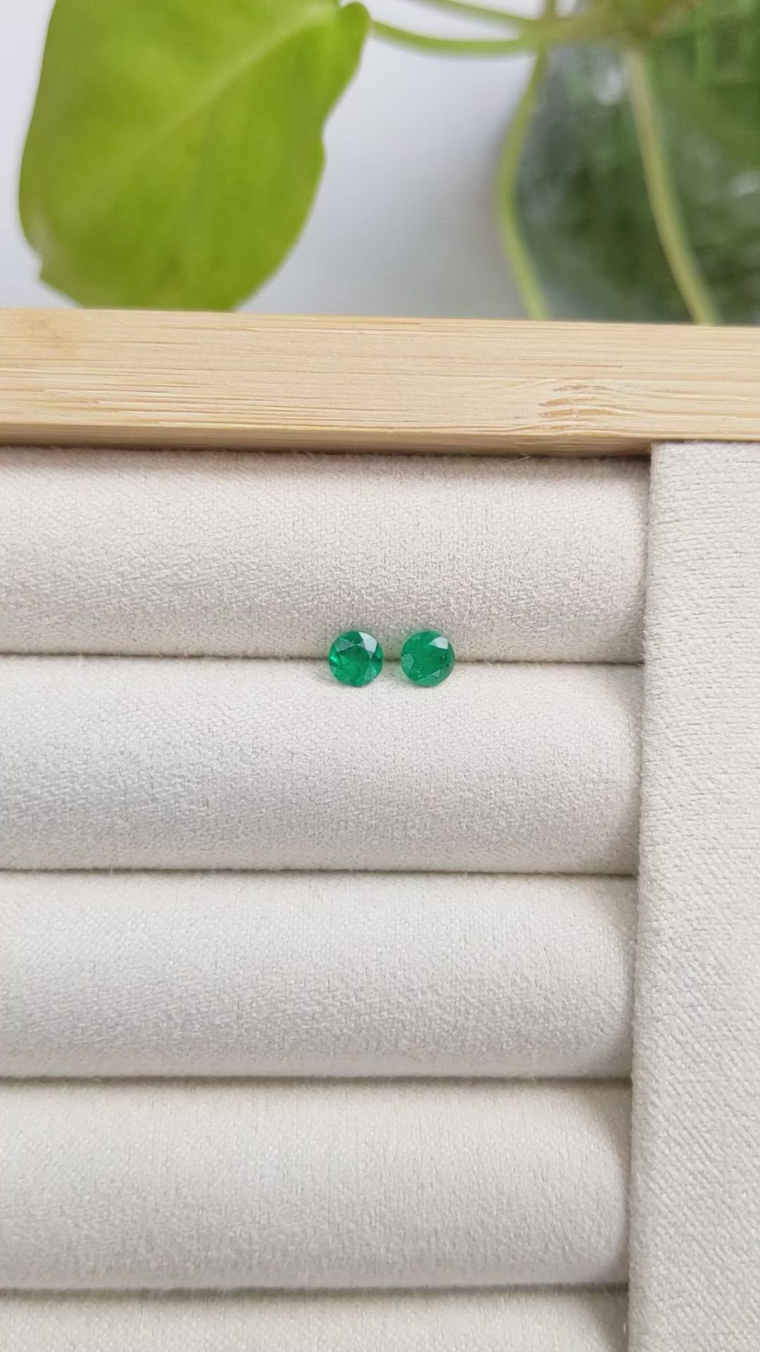 0.50 Ct.Tw.Total Carat Weight Emerald Pair from Colombia Size Video