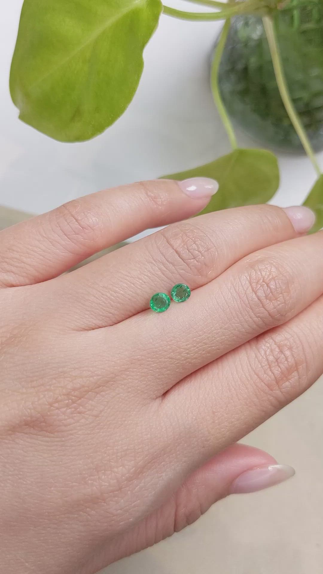 0.64 Ct.Tw.Total Carat Weight Emerald Pair from Zambia Size Video