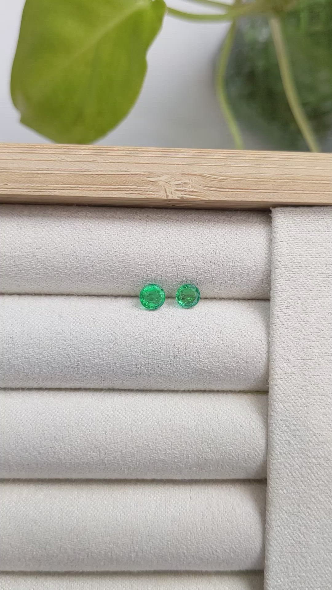 0.64 Ct.Tw.Total Carat Weight Emerald Pair from Zambia Size Video
