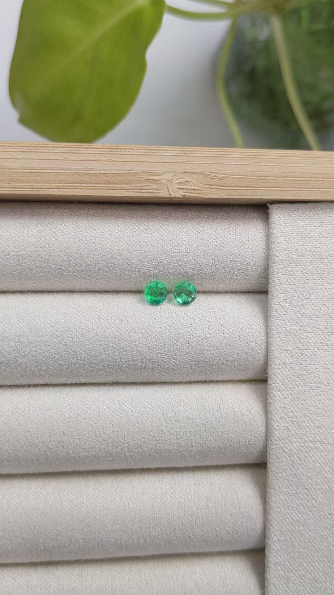 0.59 Ct.Tw.Total Carat Weight Emerald Pair from Zambia Size Video