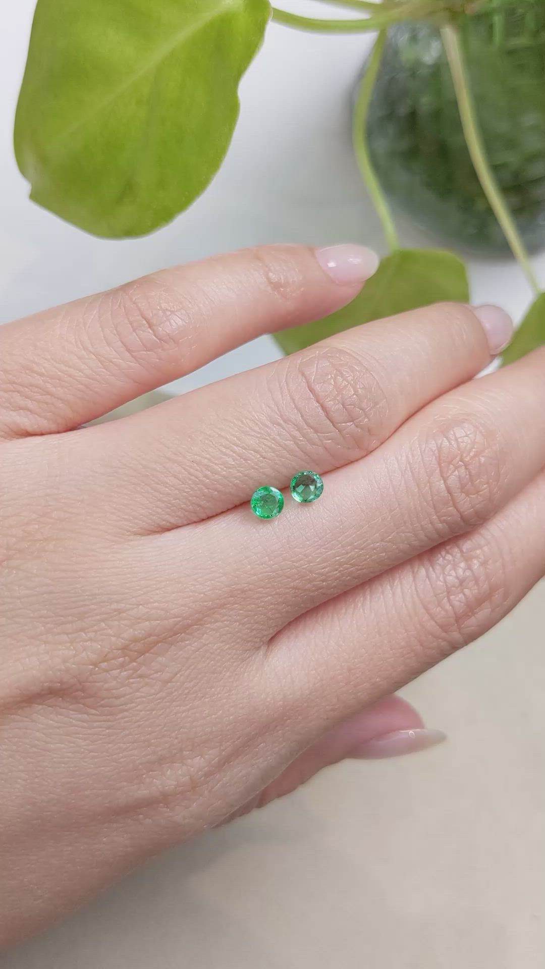0.59 Ct.Tw.Total Carat Weight Emerald Pair from Zambia Size Video