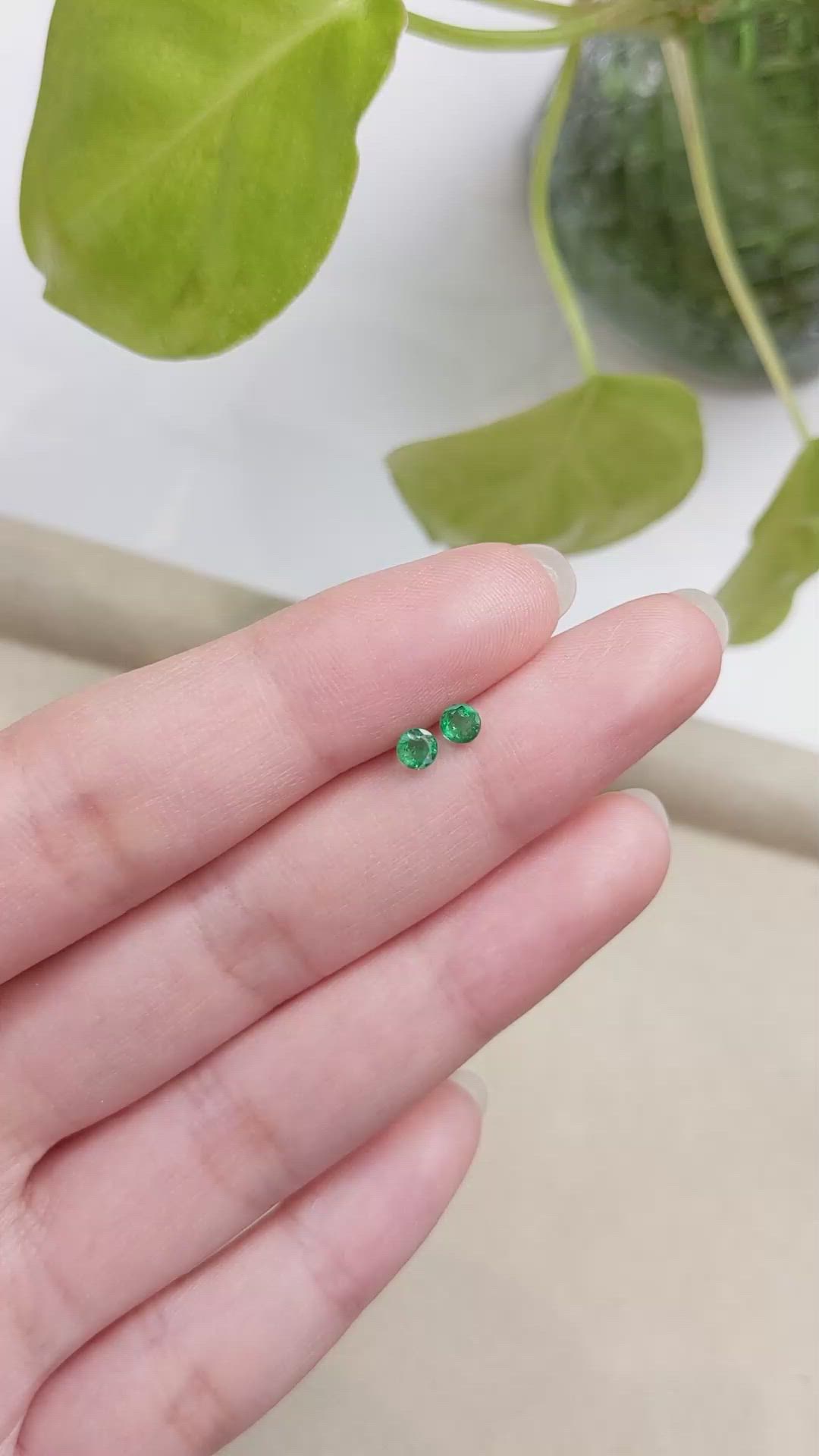 0.45 Ct.Tw.Total Carat Weight Emerald Pair from Zambia Size Video