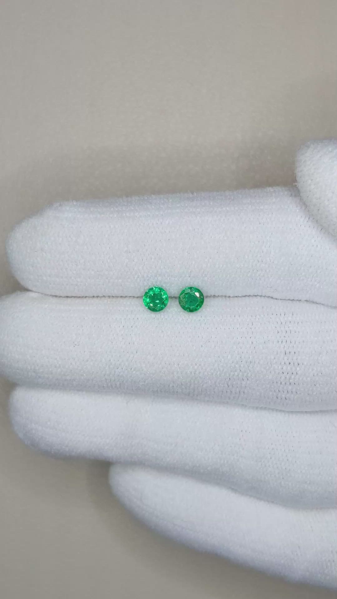 0.45 Ct.Tw.Total Carat Weight Emerald Pair from Zambia Size Video